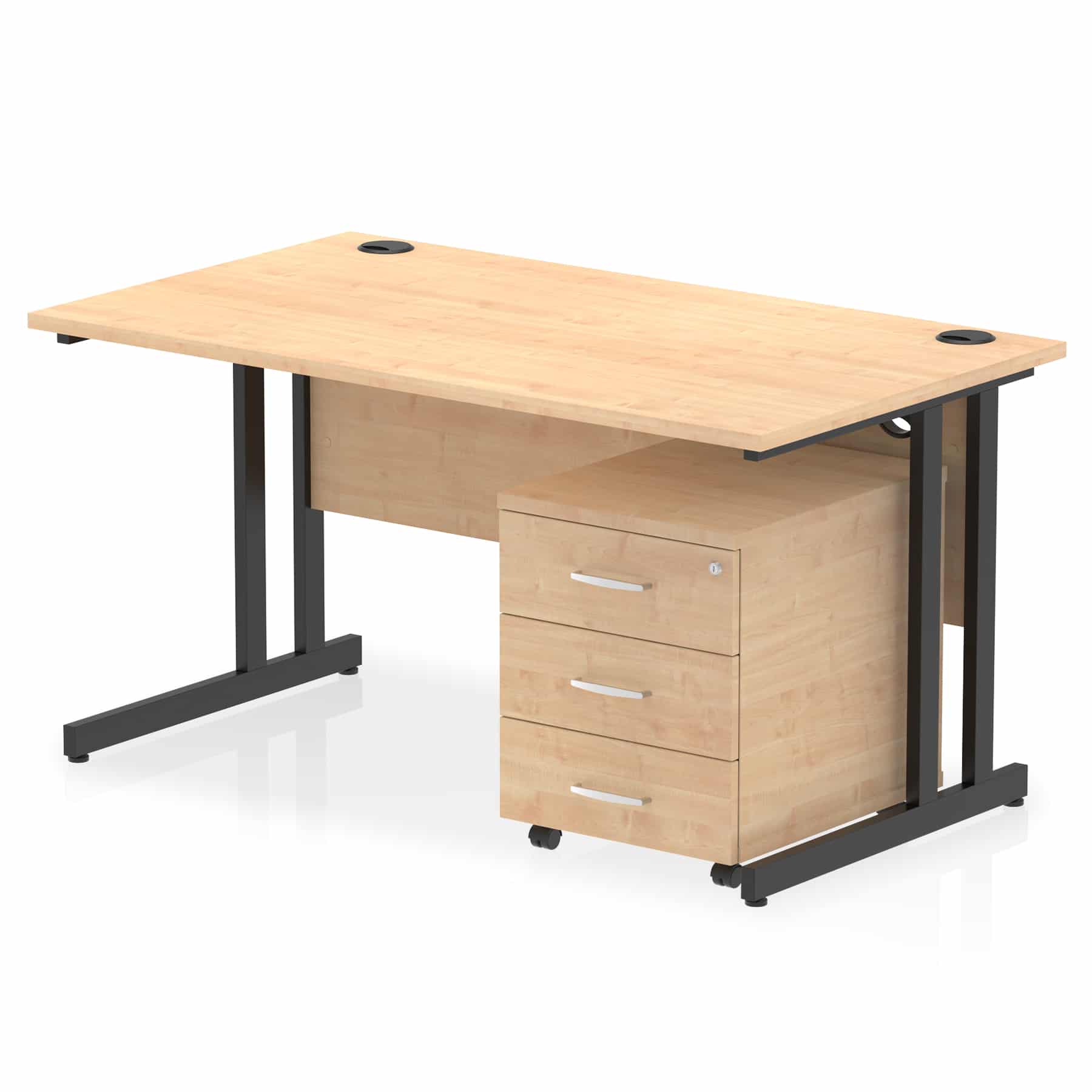Impulse 1400mm Cantilever Straight Desk With Mobile Pedestal - Image 35
