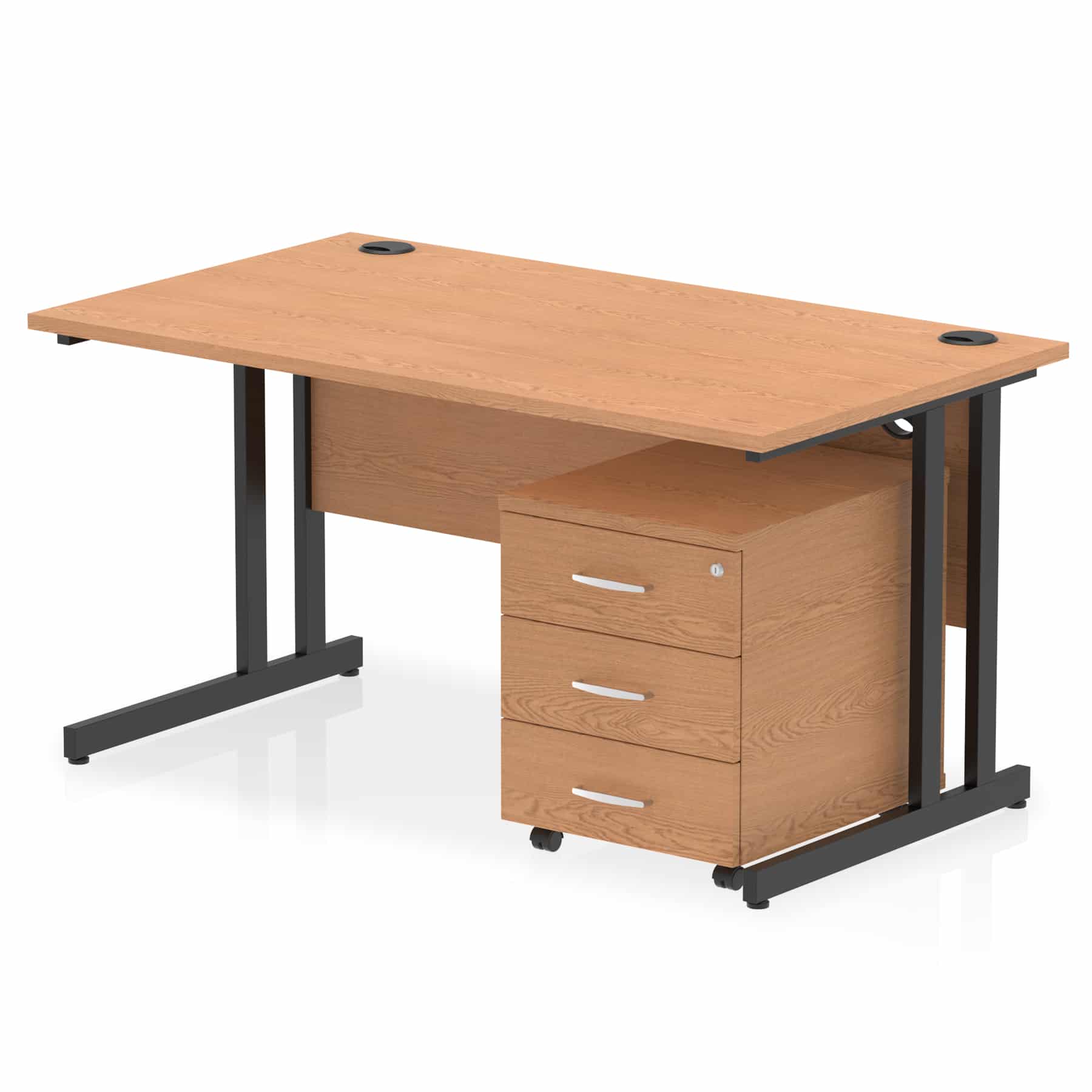 Impulse 1400mm Cantilever Straight Desk With Mobile Pedestal - Image 36