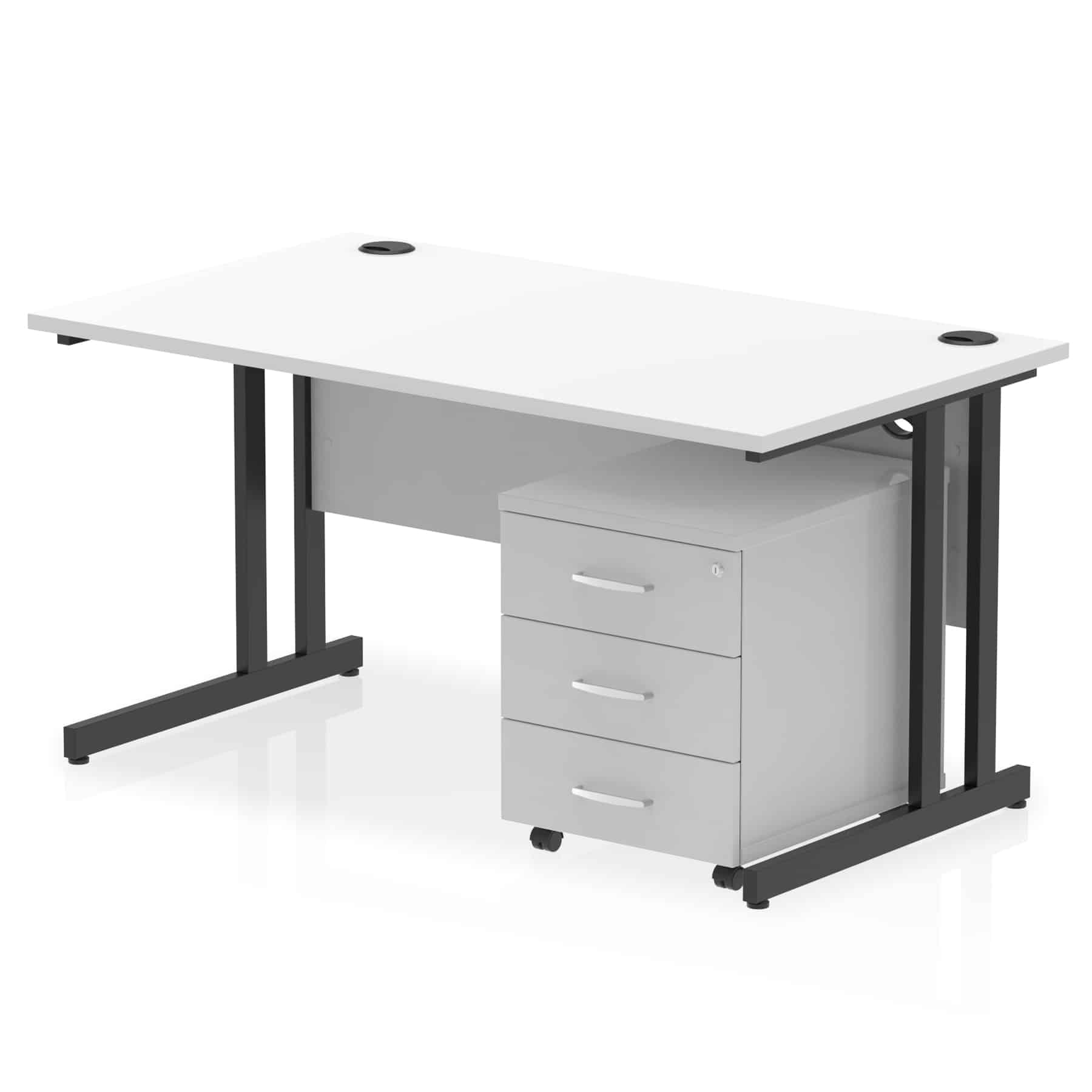 Impulse 1400mm Cantilever Straight Desk With Mobile Pedestal - Image 37