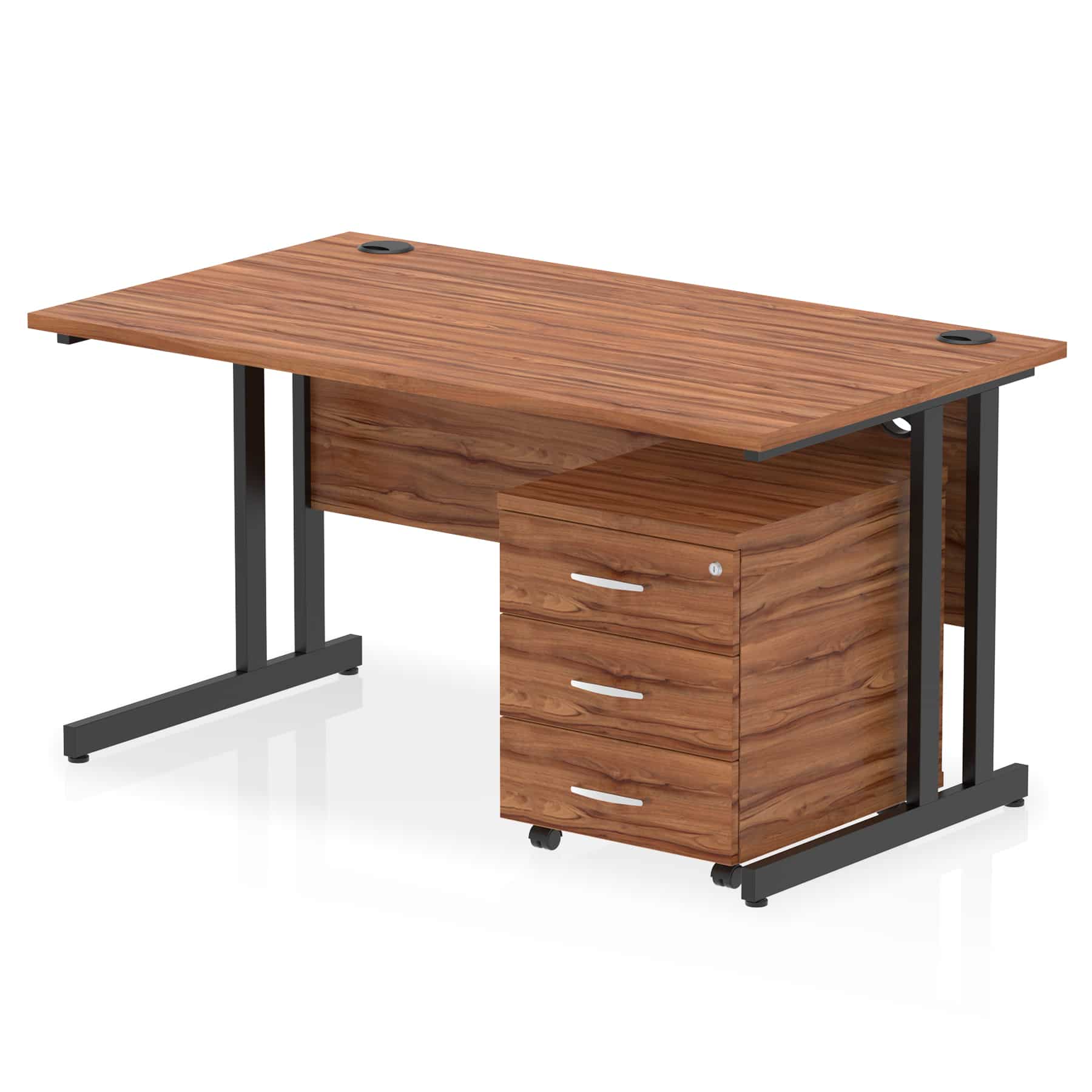 Impulse 1400mm Cantilever Straight Desk With Mobile Pedestal - Image 38