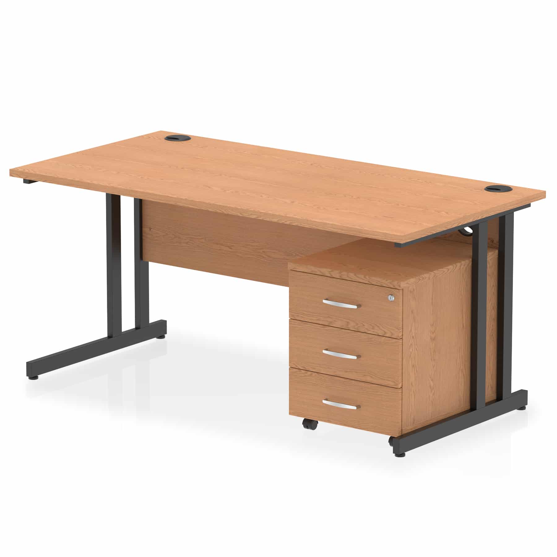 Impulse 1600mm Cantilever Straight Desk With Mobile Pedestal - Image 36