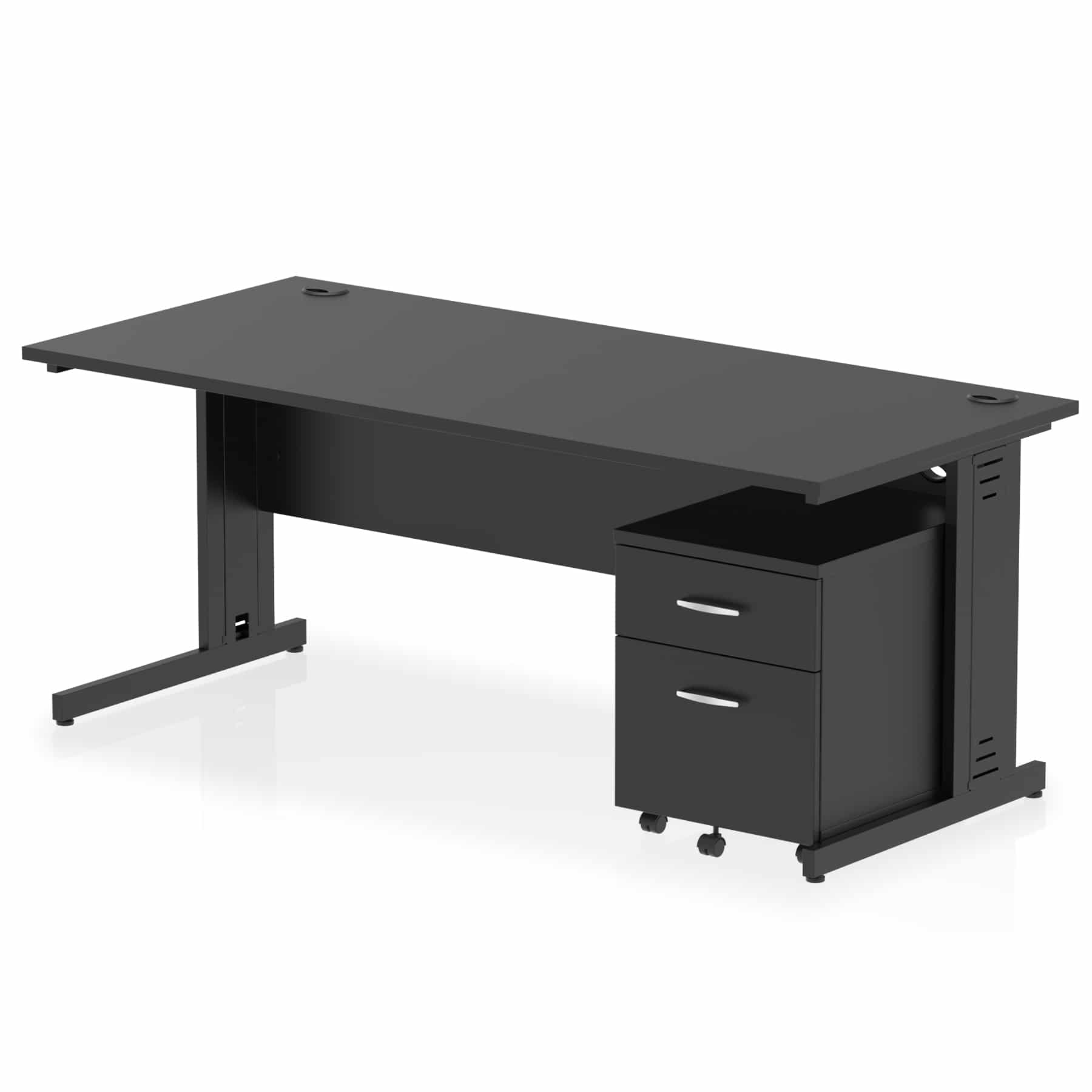 Impulse 1800mm Cable Managed Straight Desk With Mobile Pedestal - Image 26