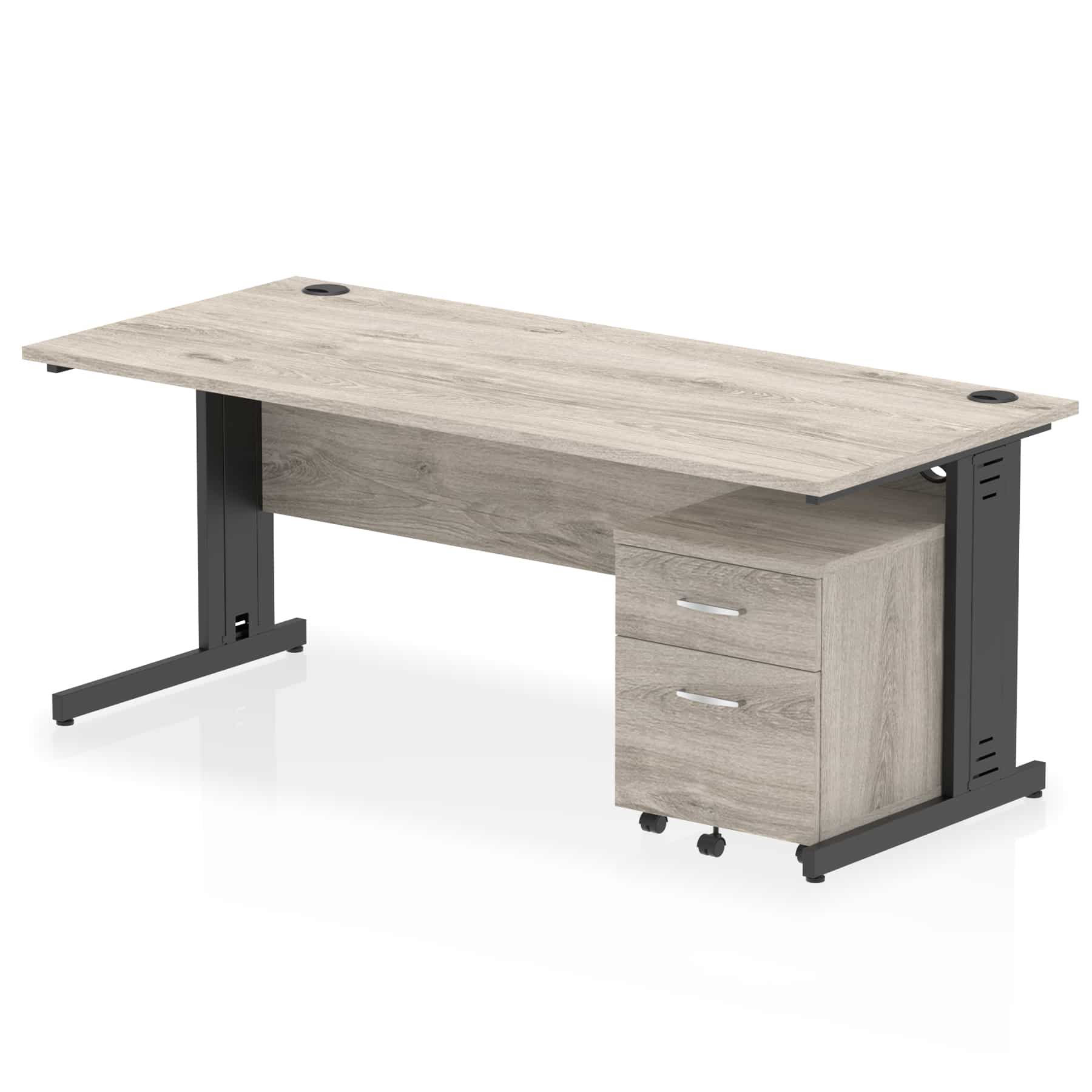 Impulse 1800mm Cable Managed Straight Desk With Mobile Pedestal - Image 27