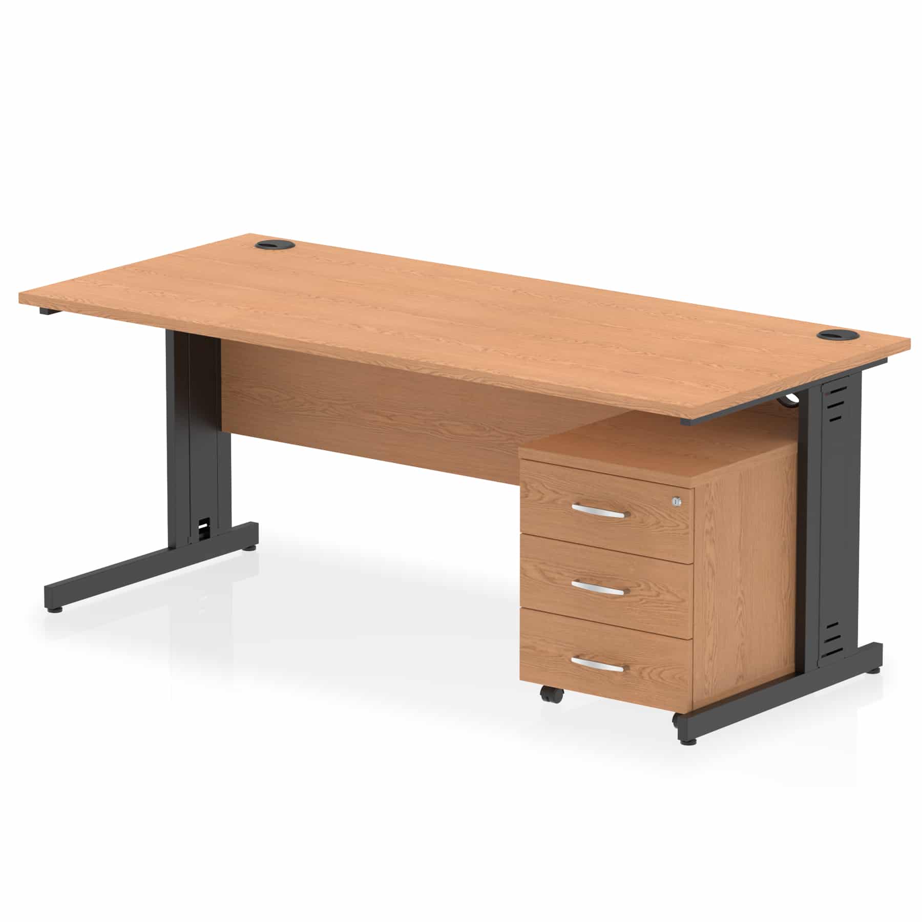 Impulse 1800mm Cable Managed Straight Desk With Mobile Pedestal - Image 36