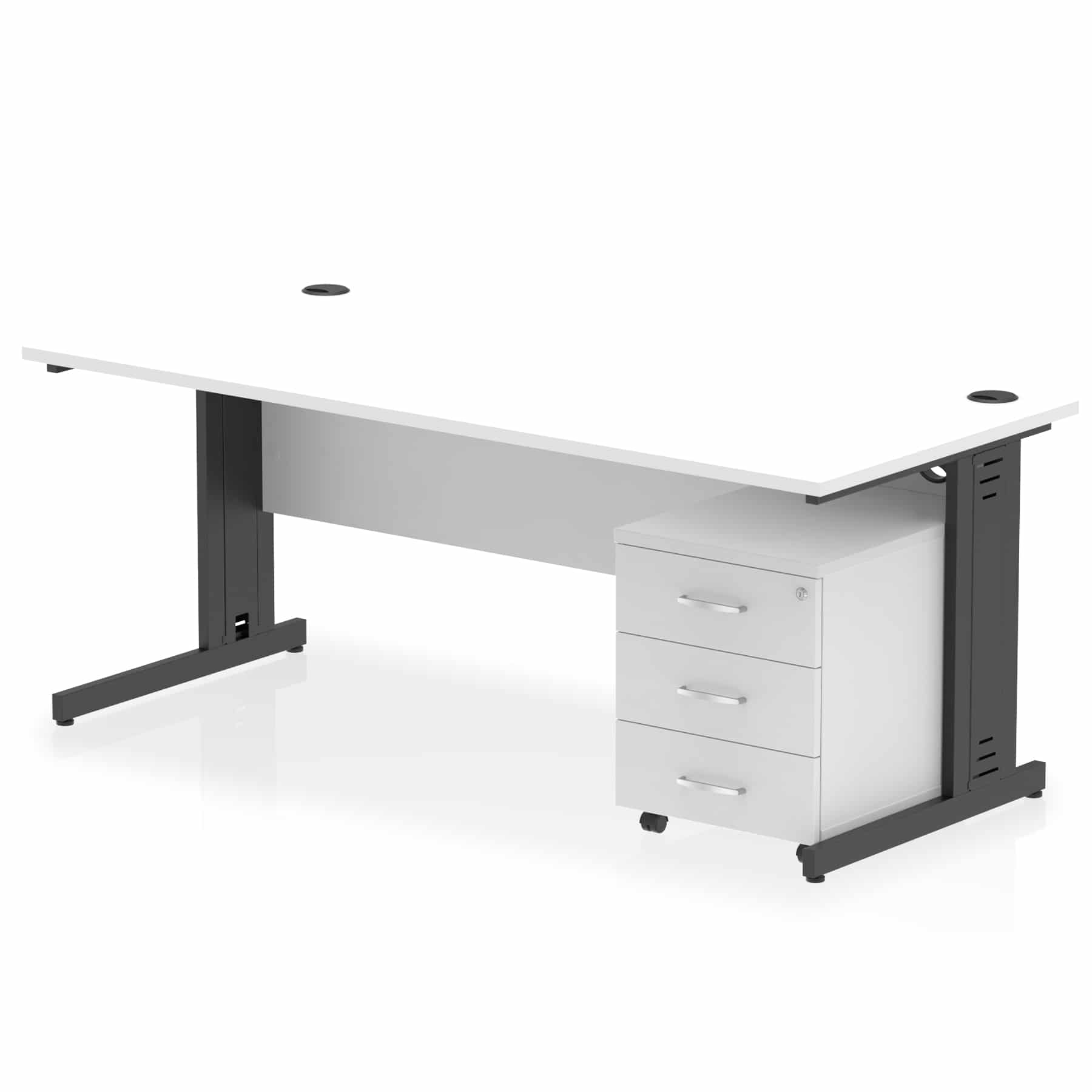 Impulse 1800mm Cable Managed Straight Desk With Mobile Pedestal - Image 37
