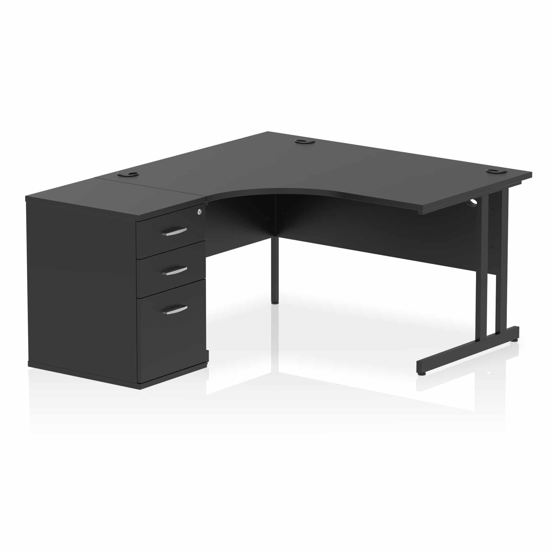 Impulse 1400mm Cantilever Left Crescent Desk Workstation - Image 37