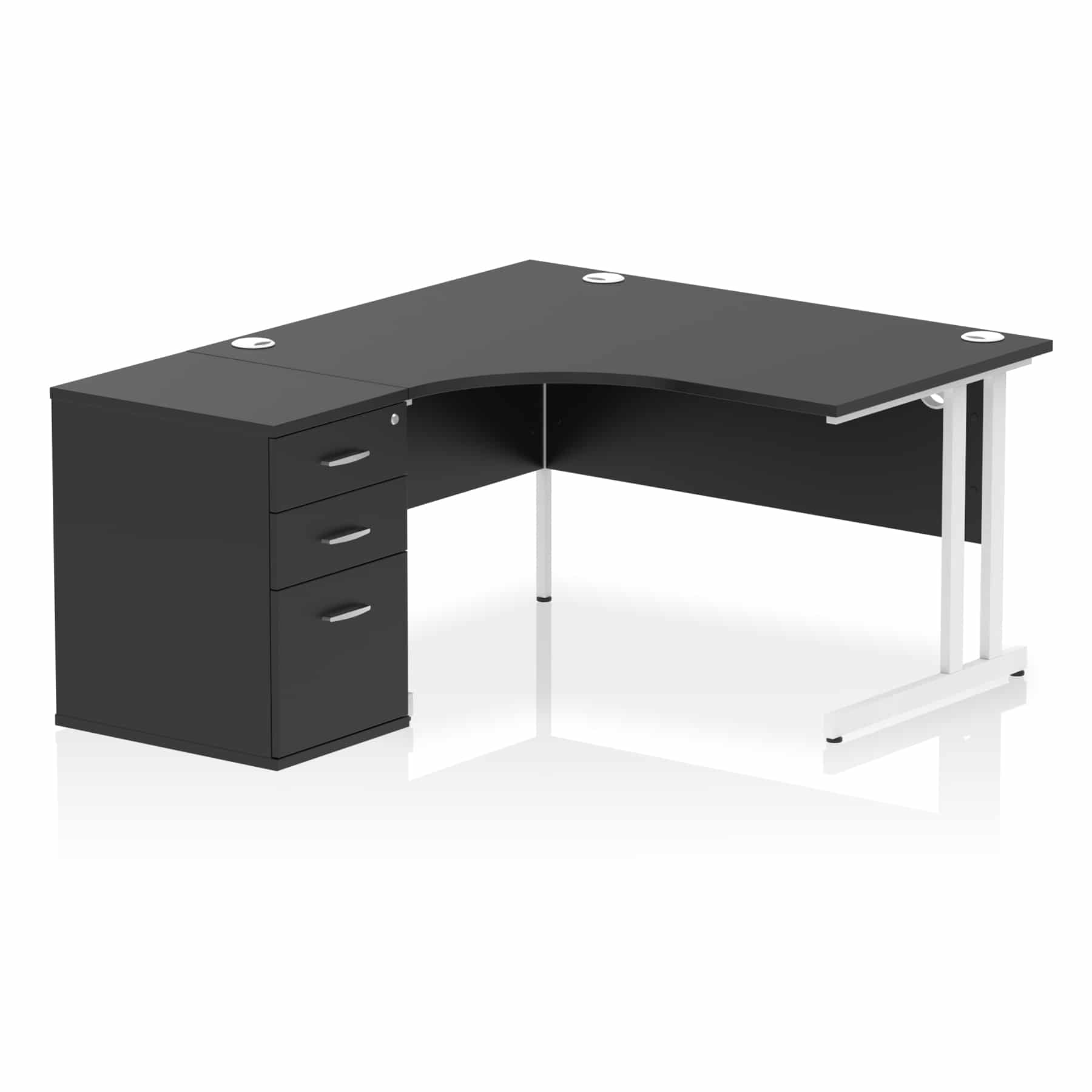 Impulse 1400mm Cantilever Left Crescent Desk Workstation - Image 39