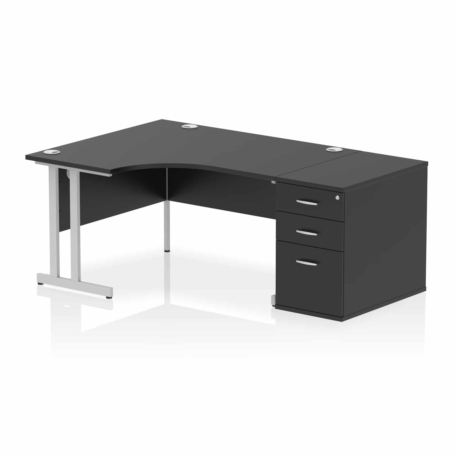Impulse 1400mm Cantilever Left Crescent Desk Workstation - Image 41