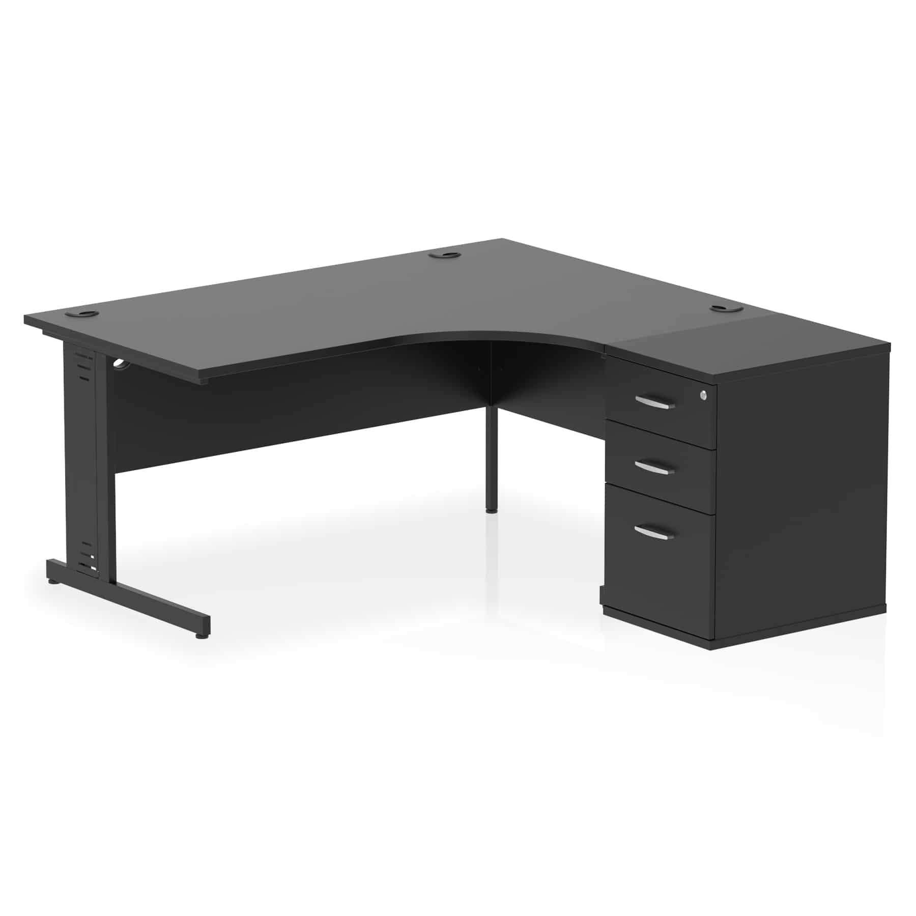 Impulse 1600mm Cable Managed Right Crescent Desk Workstation - Image 37