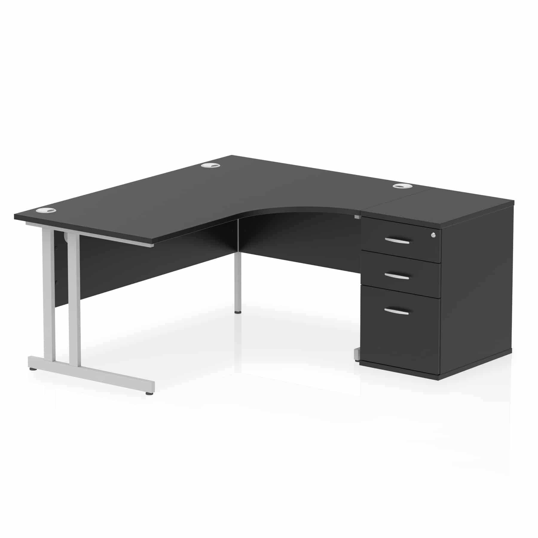 Impulse 1600mm Cantilever Right Crescent Desk Workstation - Image 38
