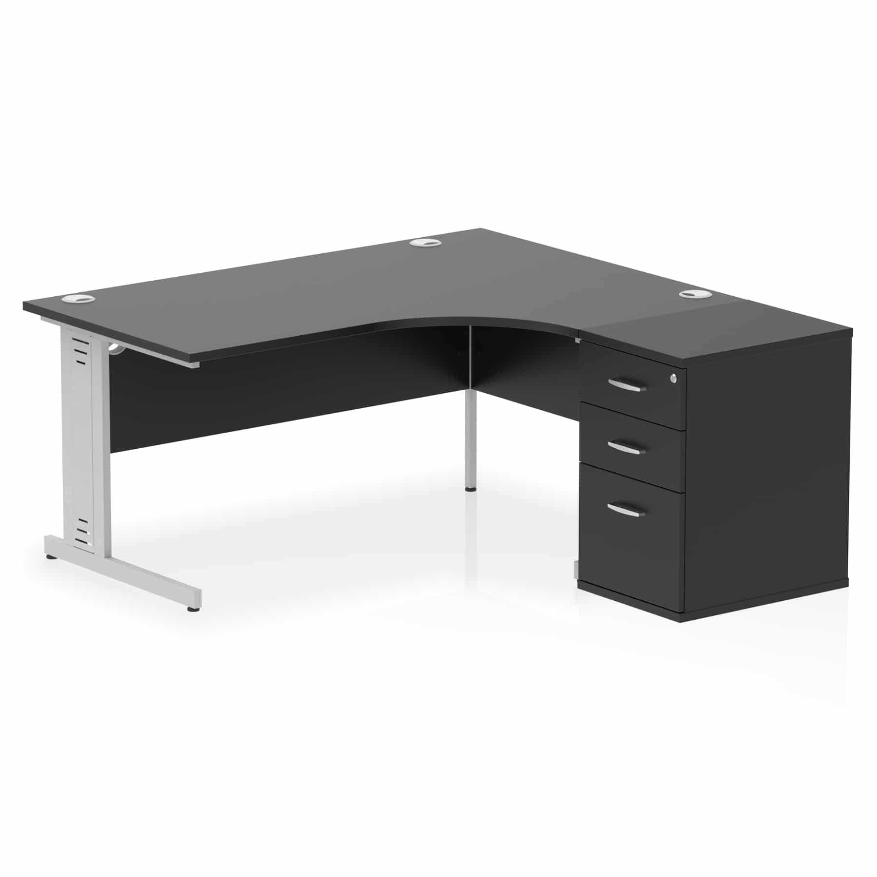 Impulse 1600mm Cable Managed Right Crescent Desk Workstation - Image 38