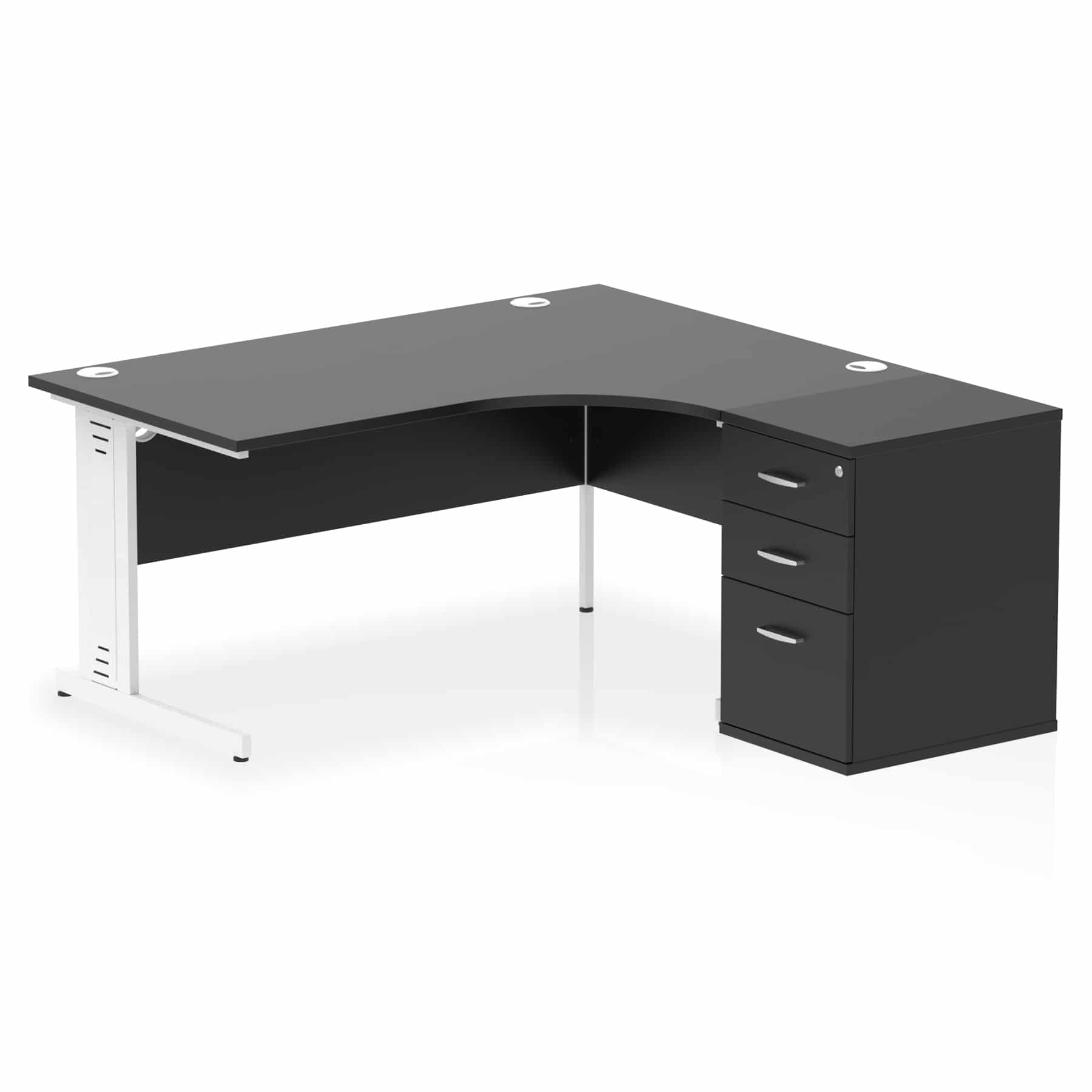 Impulse 1600mm Cable Managed Right Crescent Desk Workstation - Image 39
