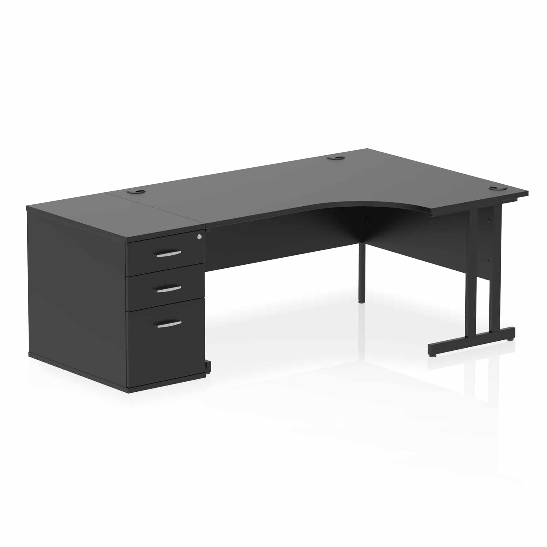 Impulse 1600mm Cantilever Right Crescent Desk Workstation - Image 40