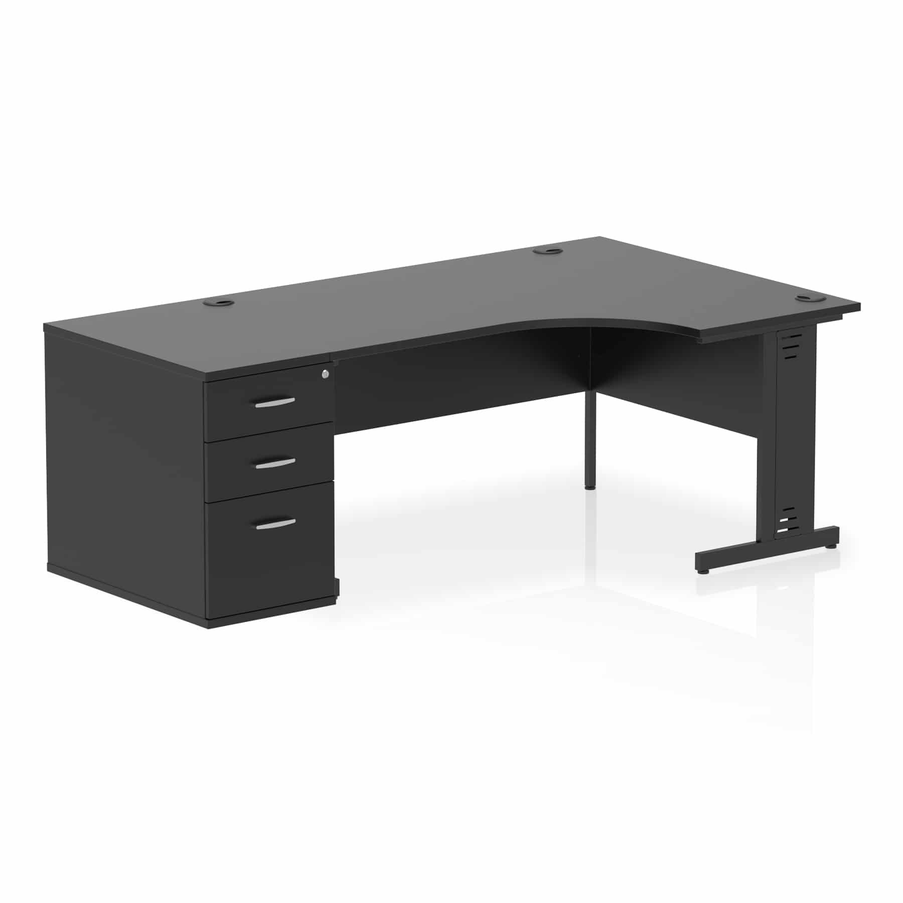 Impulse 1600mm Cable Managed Right Crescent Desk Workstation - Image 40