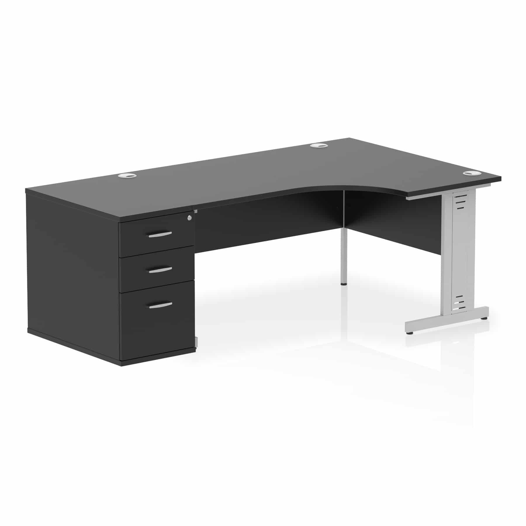 Impulse 1600mm Cable Managed Right Crescent Desk Workstation - Image 41