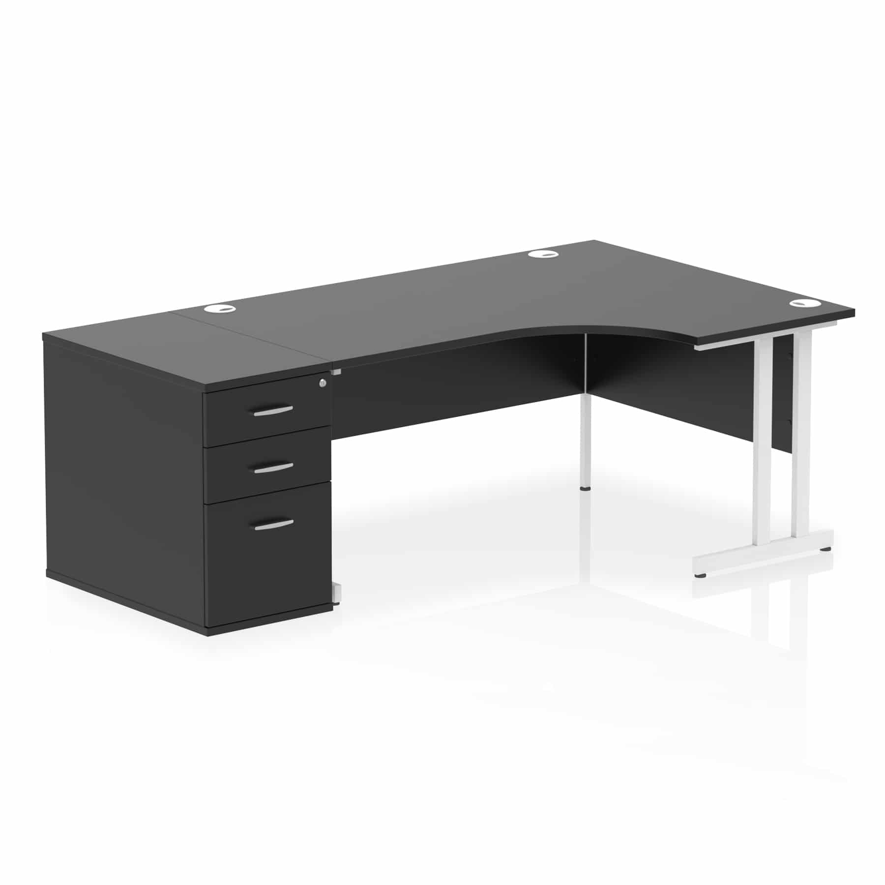 Impulse 1600mm Cantilever Right Crescent Desk Workstation - Image 42