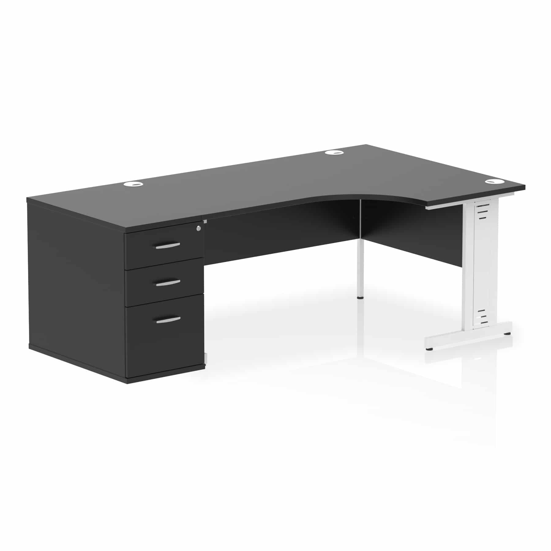 Impulse 1600mm Cable Managed Right Crescent Desk Workstation - Image 42