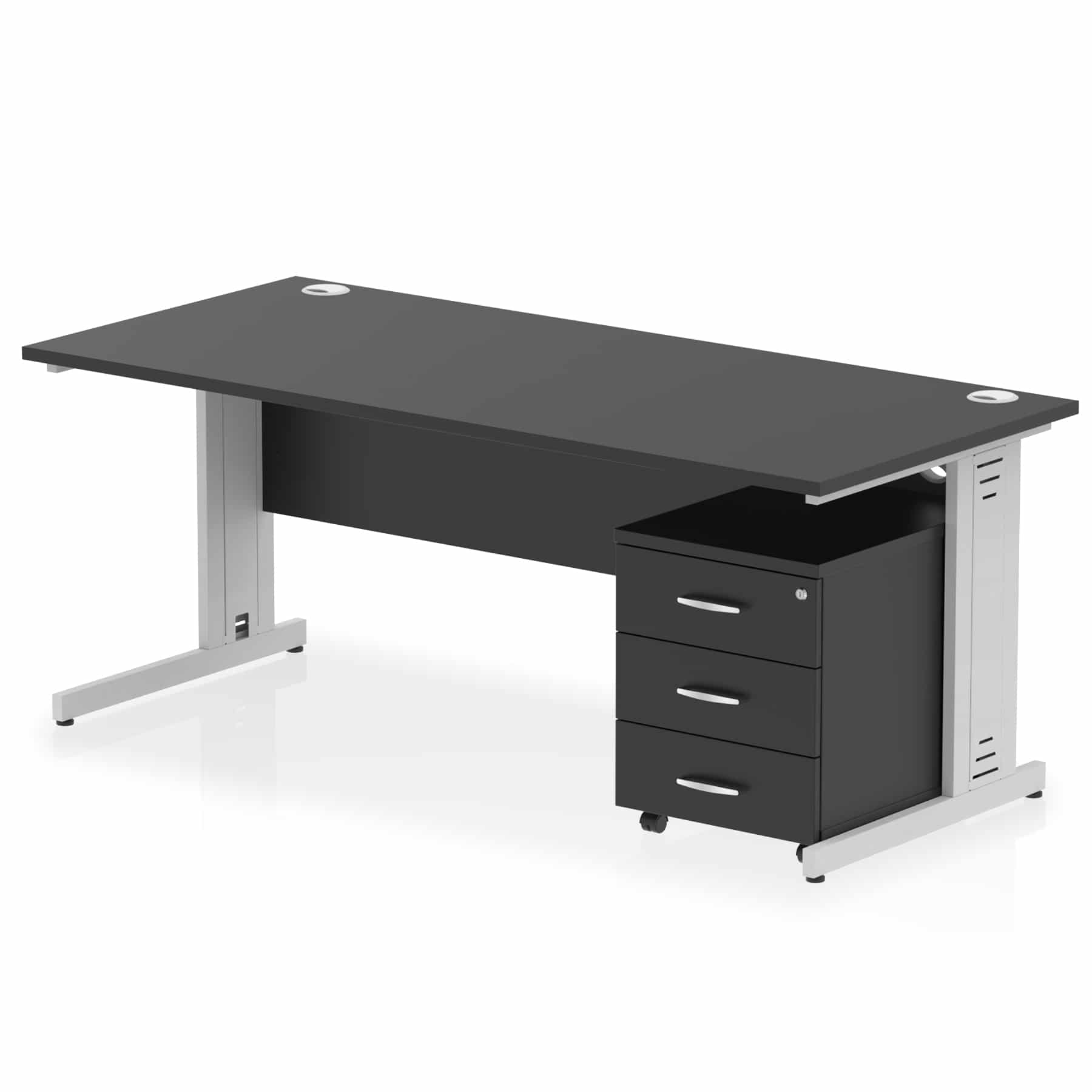 Impulse 1800mm Cable Managed Straight Desk With Mobile Pedestal - Image 40