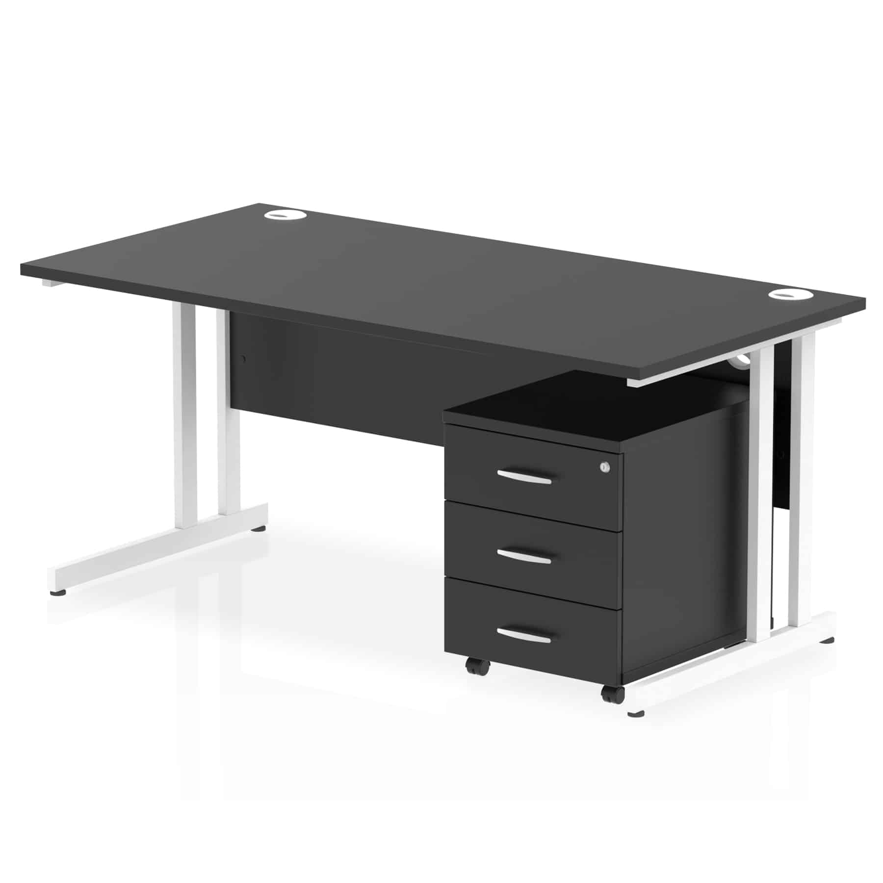 Impulse 1600mm Cantilever Straight Desk With Mobile Pedestal - Image 42