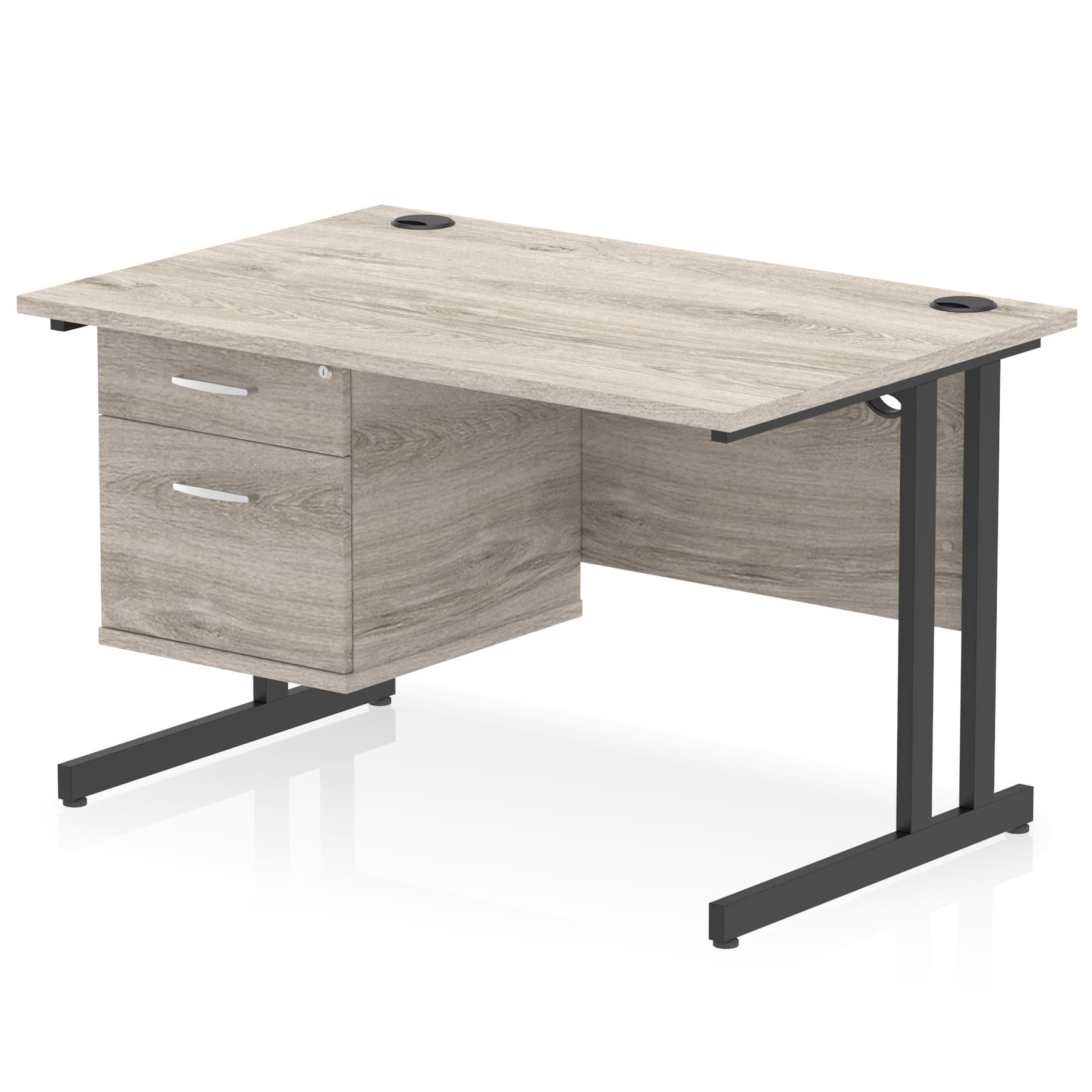 Impulse 1200mm Cantilever Straight Desk With Single Fixed Pedestal - Image 123