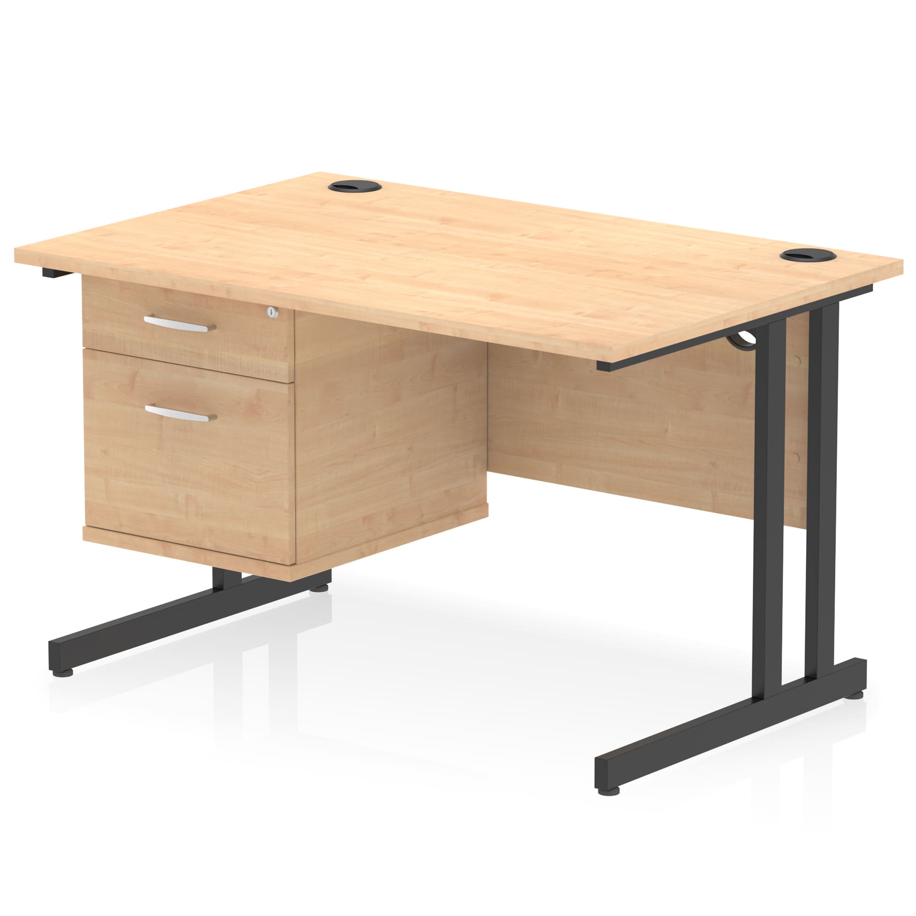 Impulse 1200mm Cantilever Straight Desk With Single Fixed Pedestal - Image 124