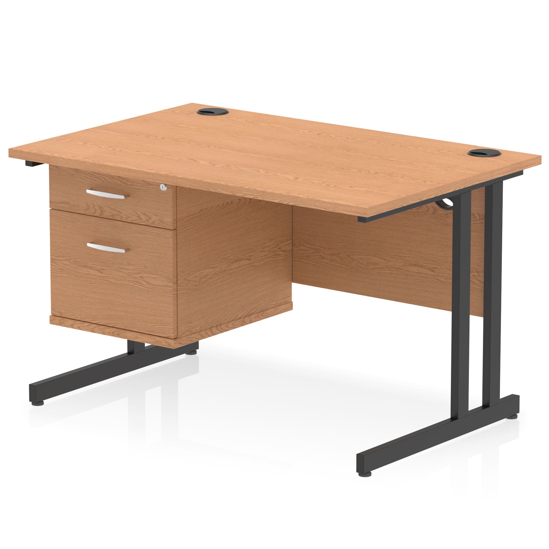 Impulse 1200mm Cantilever Straight Desk With Single Fixed Pedestal - Image 125