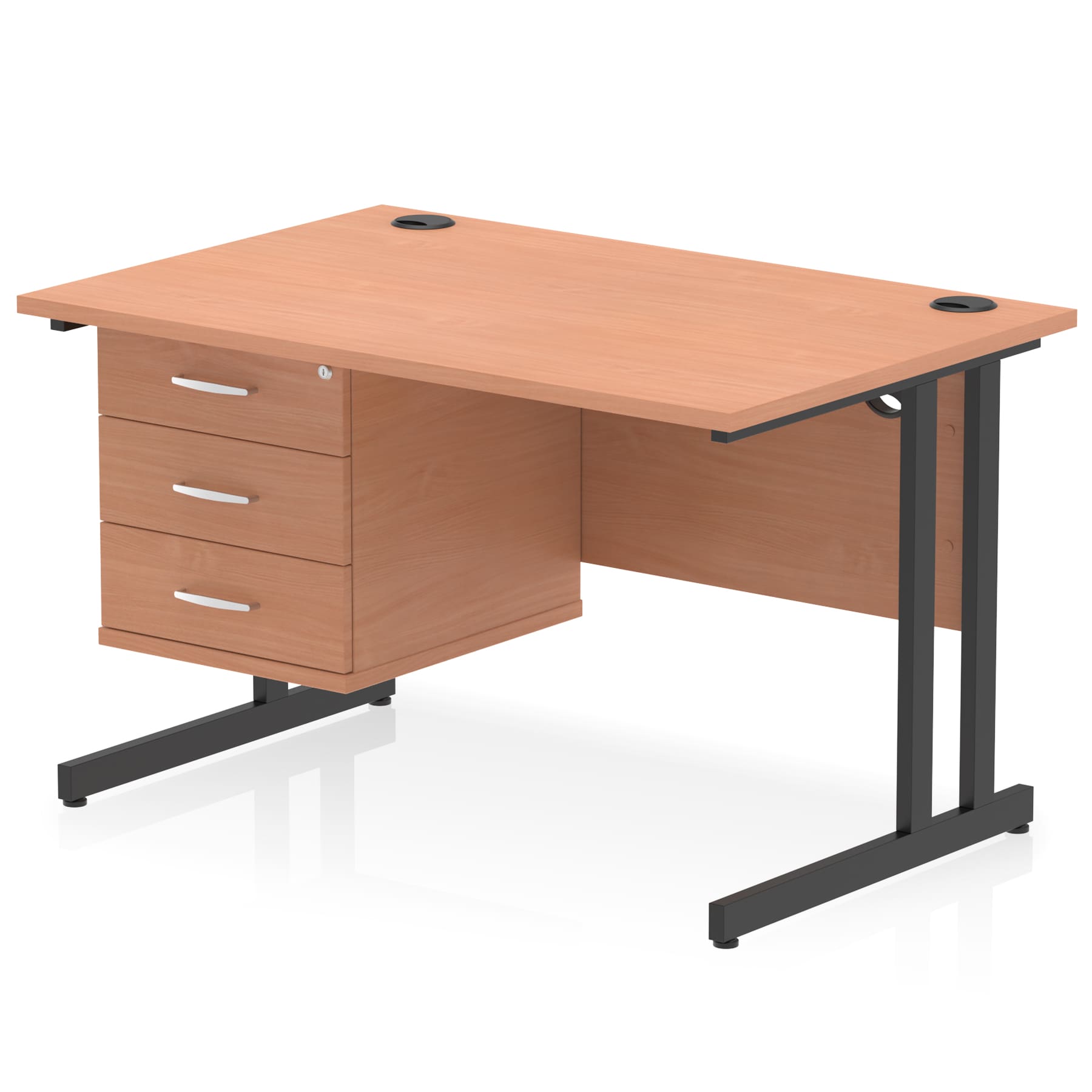Impulse 1200mm Cantilever Straight Desk With Single Fixed Pedestal - Image 129