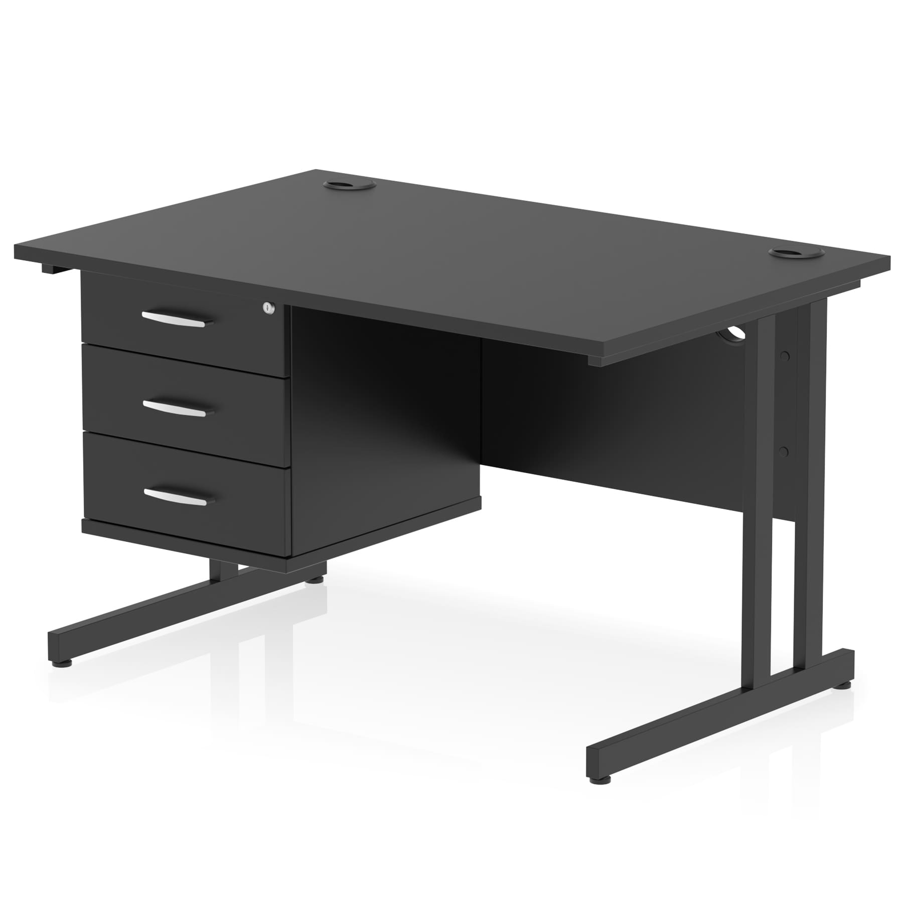 Impulse 1200mm Cantilever Straight Desk With Single Fixed Pedestal - Image 130