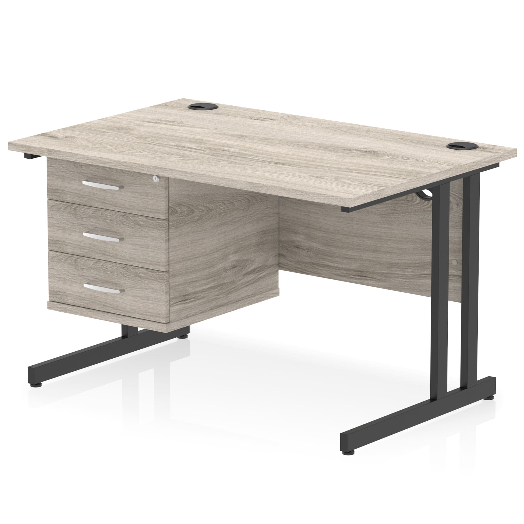 Impulse 1200mm Cantilever Straight Desk With Single Fixed Pedestal - Image 131