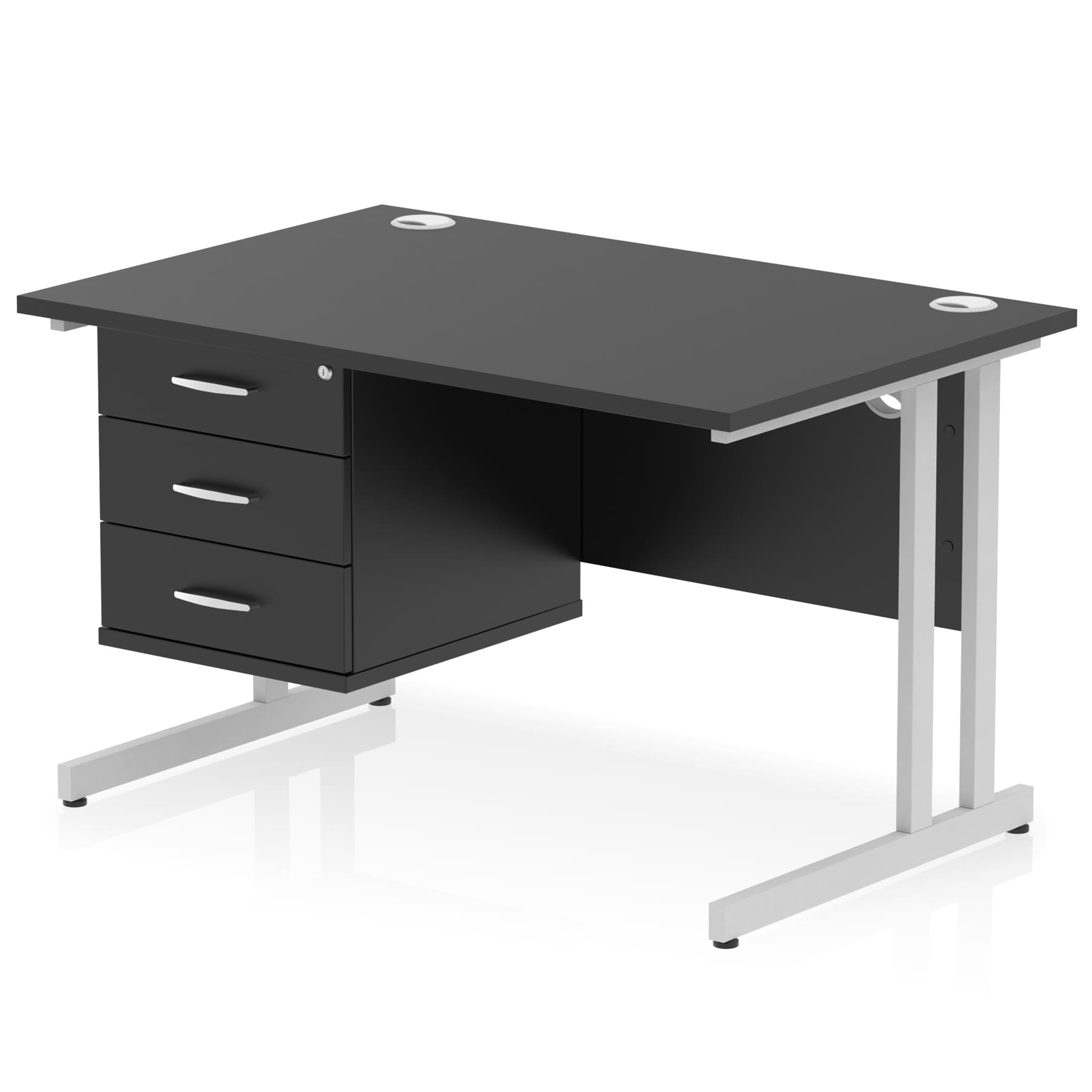 Impulse 1200mm Cantilever Straight Desk With Single Fixed Pedestal - Image 120