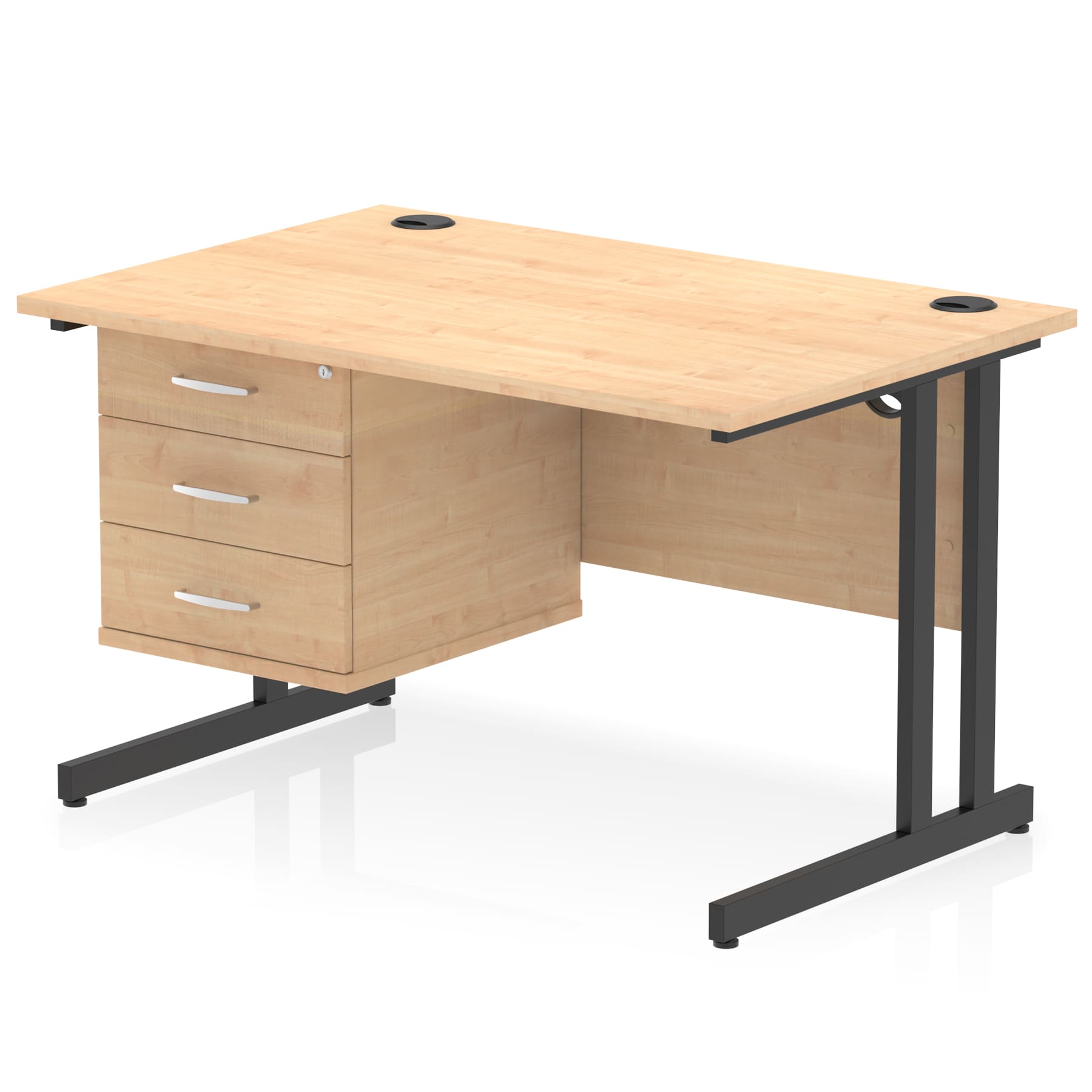 Impulse 1200mm Cantilever Straight Desk With Single Fixed Pedestal - Image 132