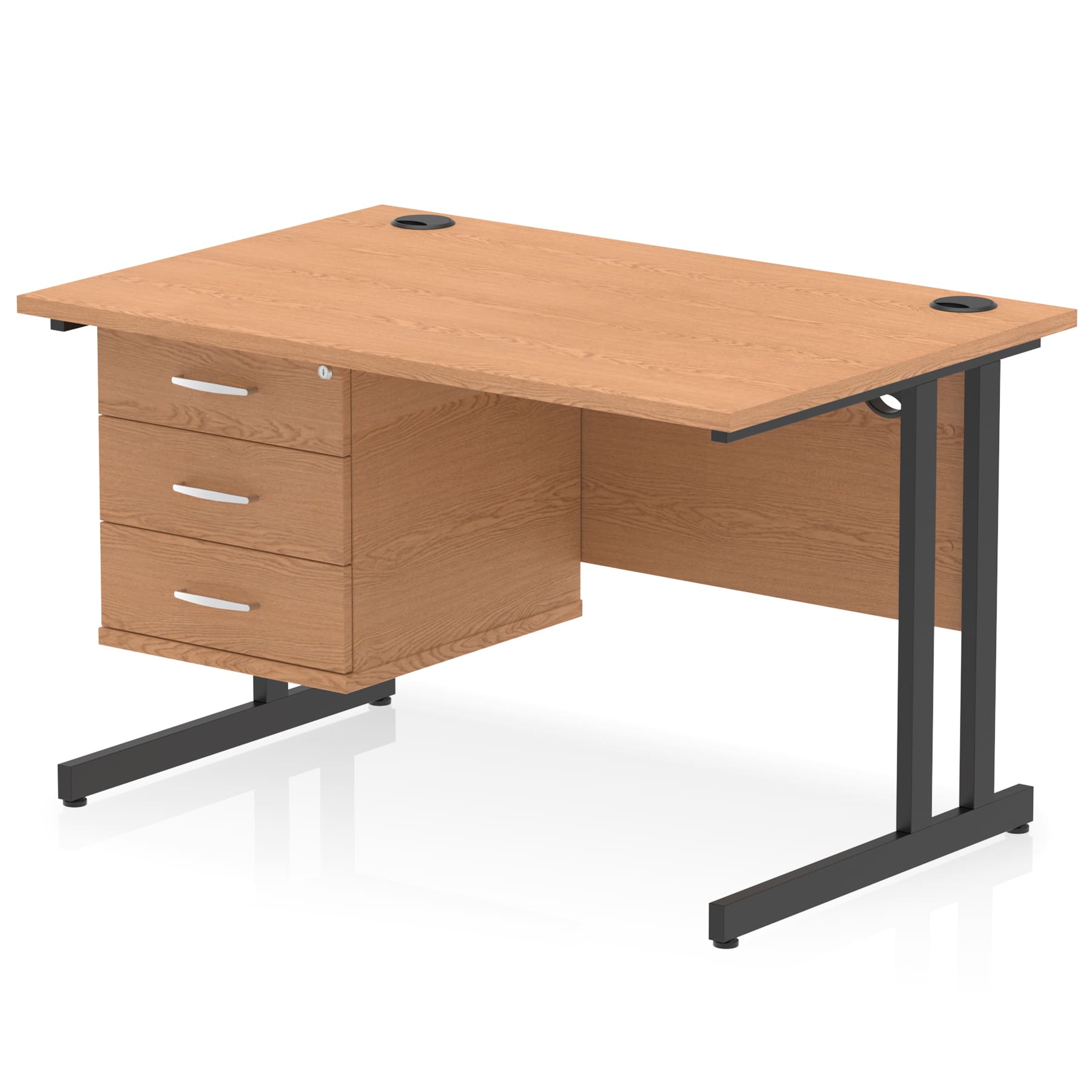Impulse 1200mm Cantilever Straight Desk With Single Fixed Pedestal - Image 133