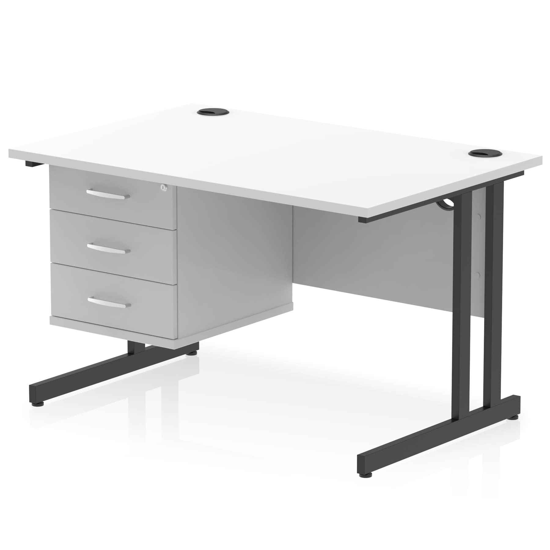 Impulse 1200mm Cantilever Straight Desk With Single Fixed Pedestal - Image 134
