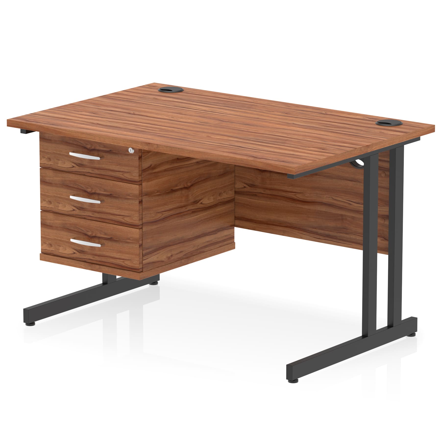 Impulse 1200mm Cantilever Straight Desk With Single Fixed Pedestal - Image 135