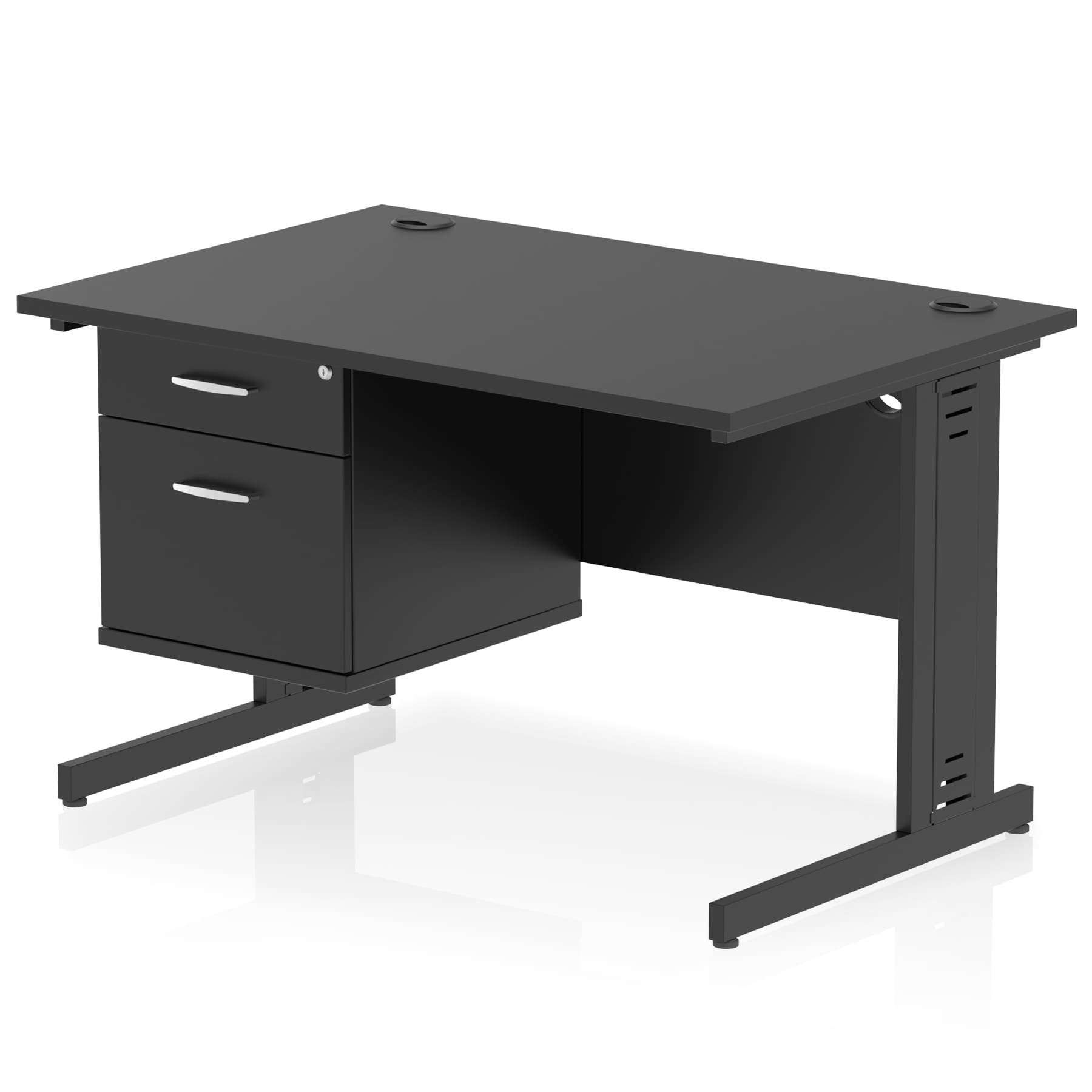 Impulse 1200mm Cable Managed Straight Desk With Single Fixed Pedestal - Image 46