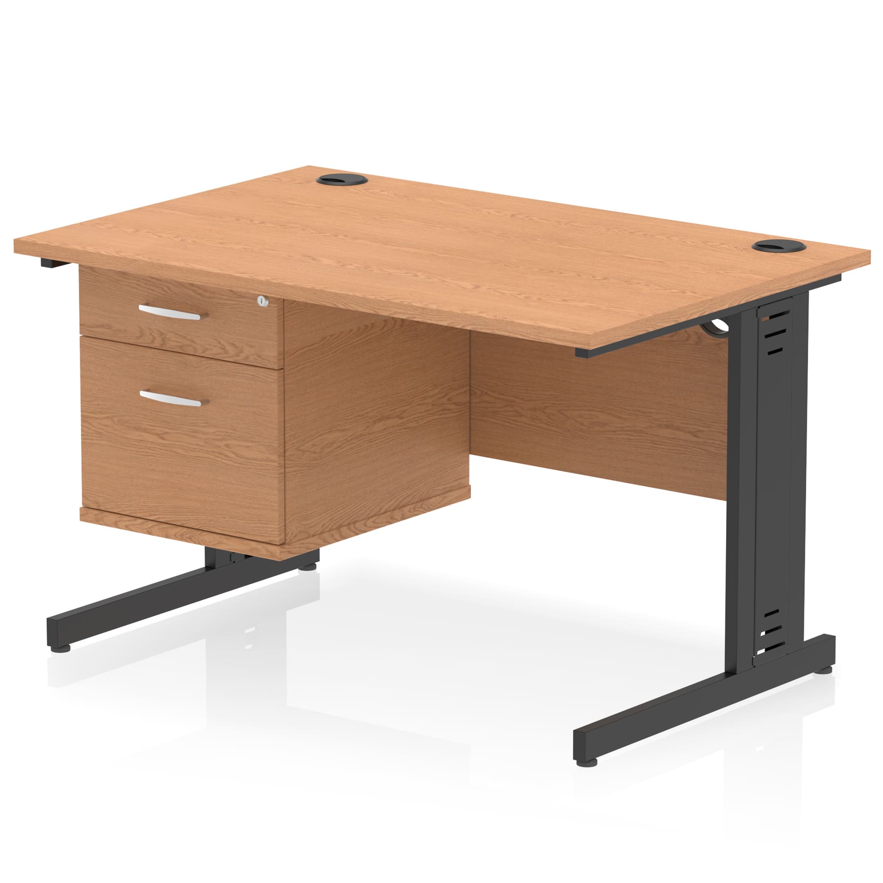 Impulse 1200mm Cable Managed Straight Desk With Single Fixed Pedestal - Image 50