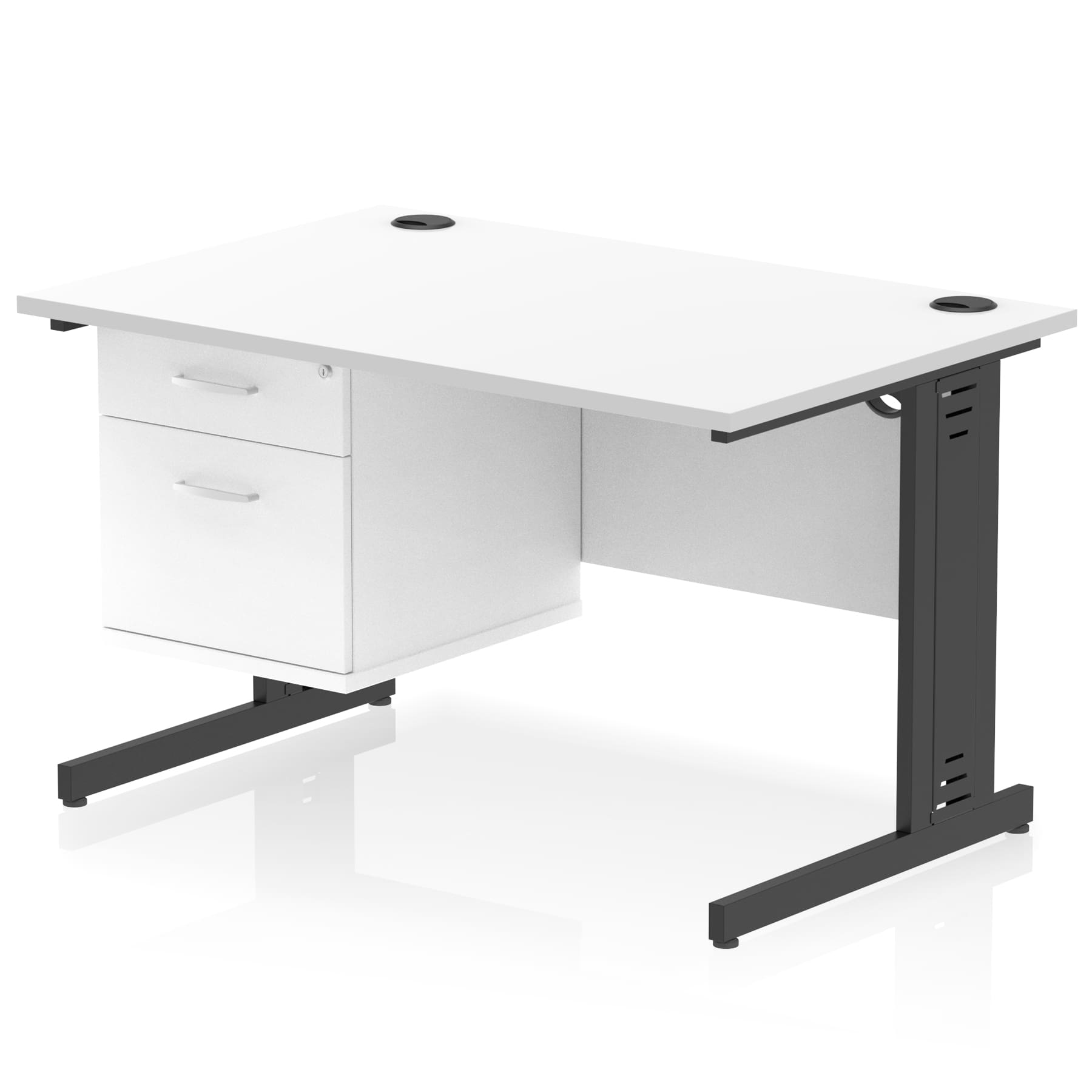 Impulse 1200mm Cable Managed Straight Desk With Single Fixed Pedestal - Image 51