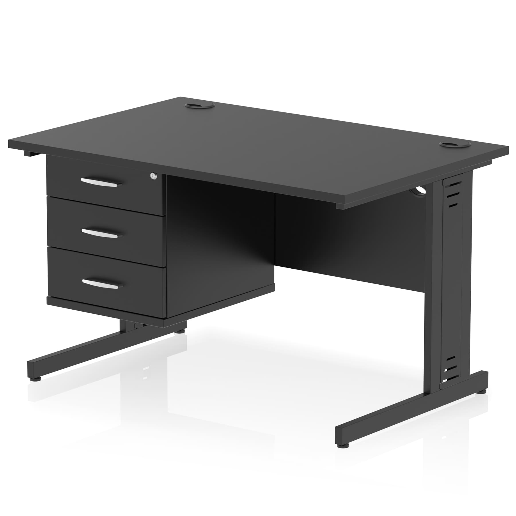 Impulse 1200mm Cable Managed Straight Desk With Single Fixed Pedestal - Image 55