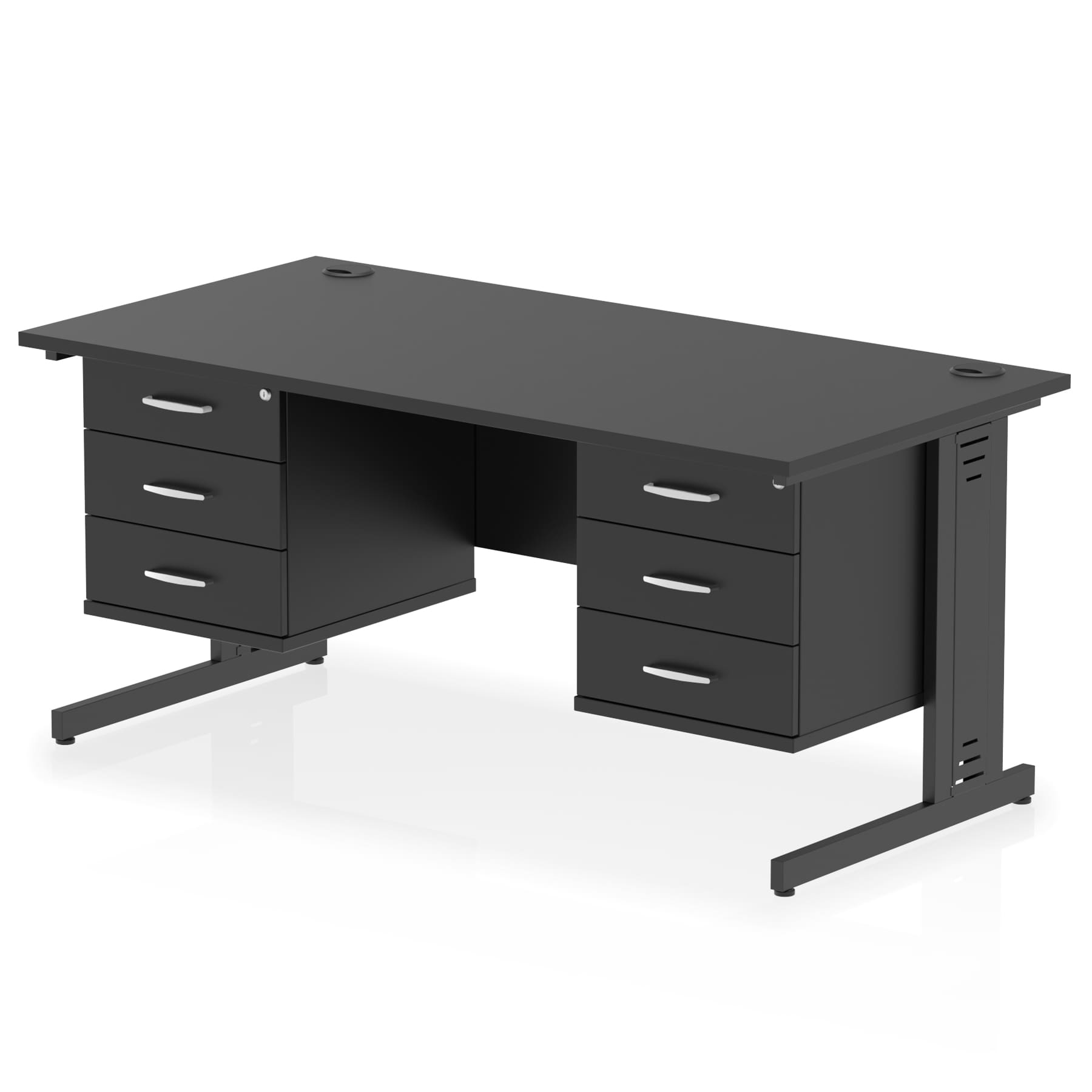 Impulse 1600mm Cable Managed Straight Desk With Two Fixed Pedestal - Image 66