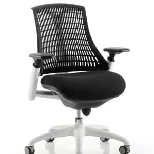 Flex Medium Back White Frame Task Operator Office Chair with Arms