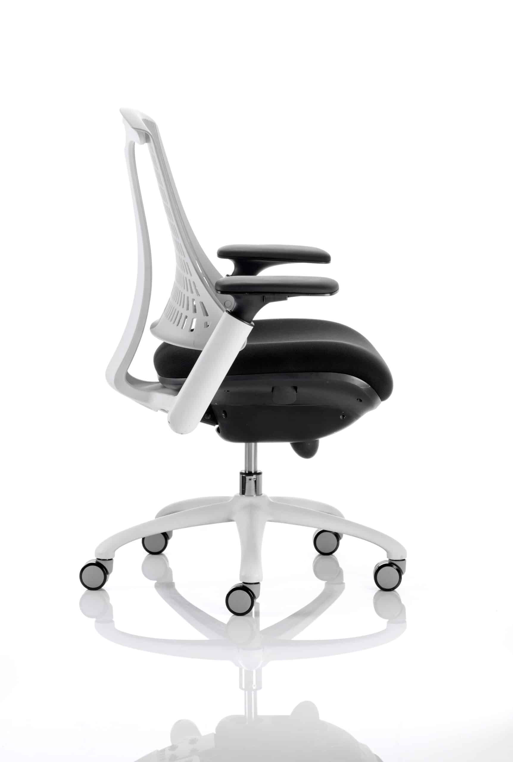 Flex Medium Back White Frame Task Operator Office Chair with Arms - Image 5