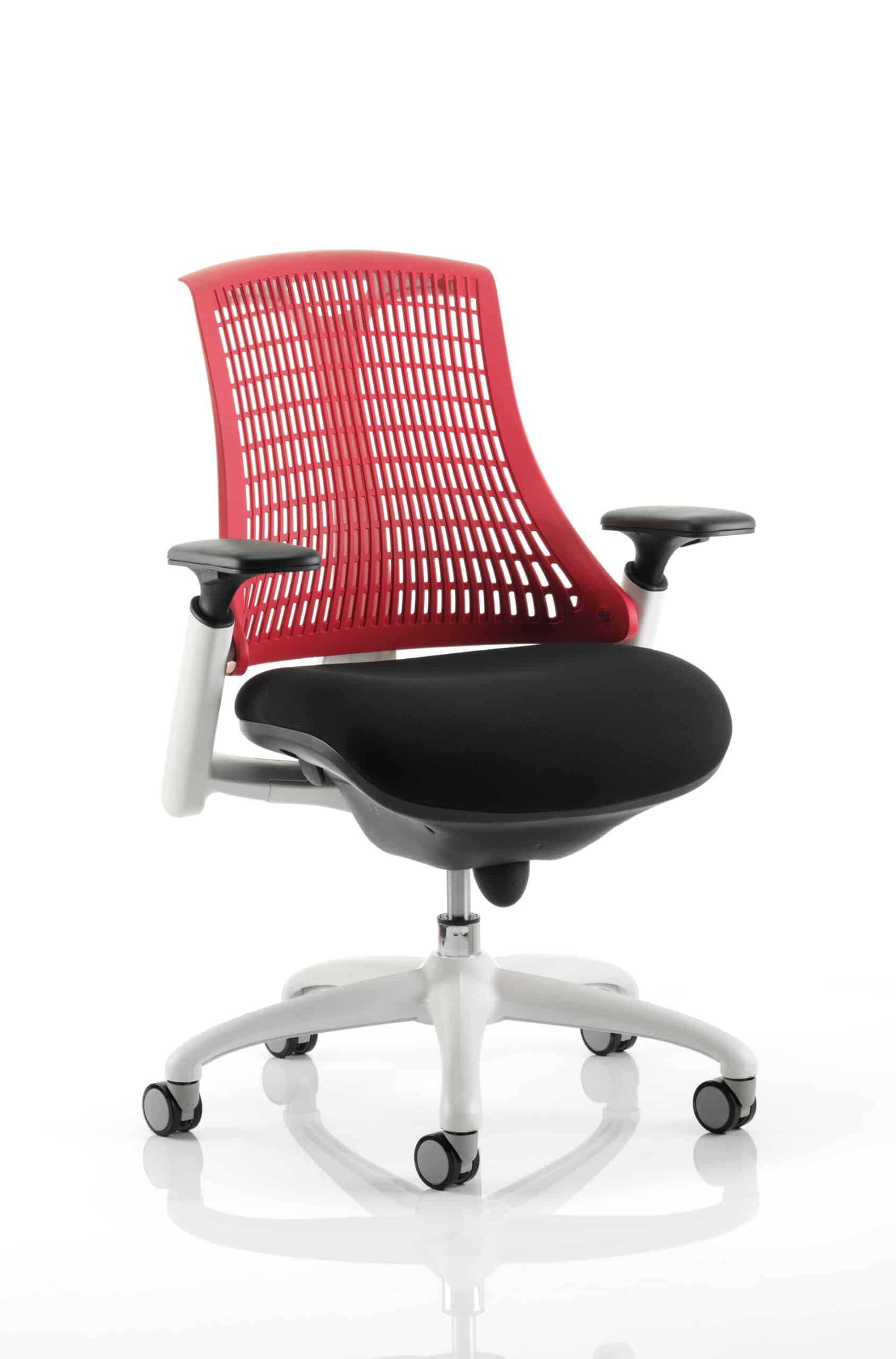 Flex Medium Back White Frame Task Operator Office Chair with Arms - Image 6