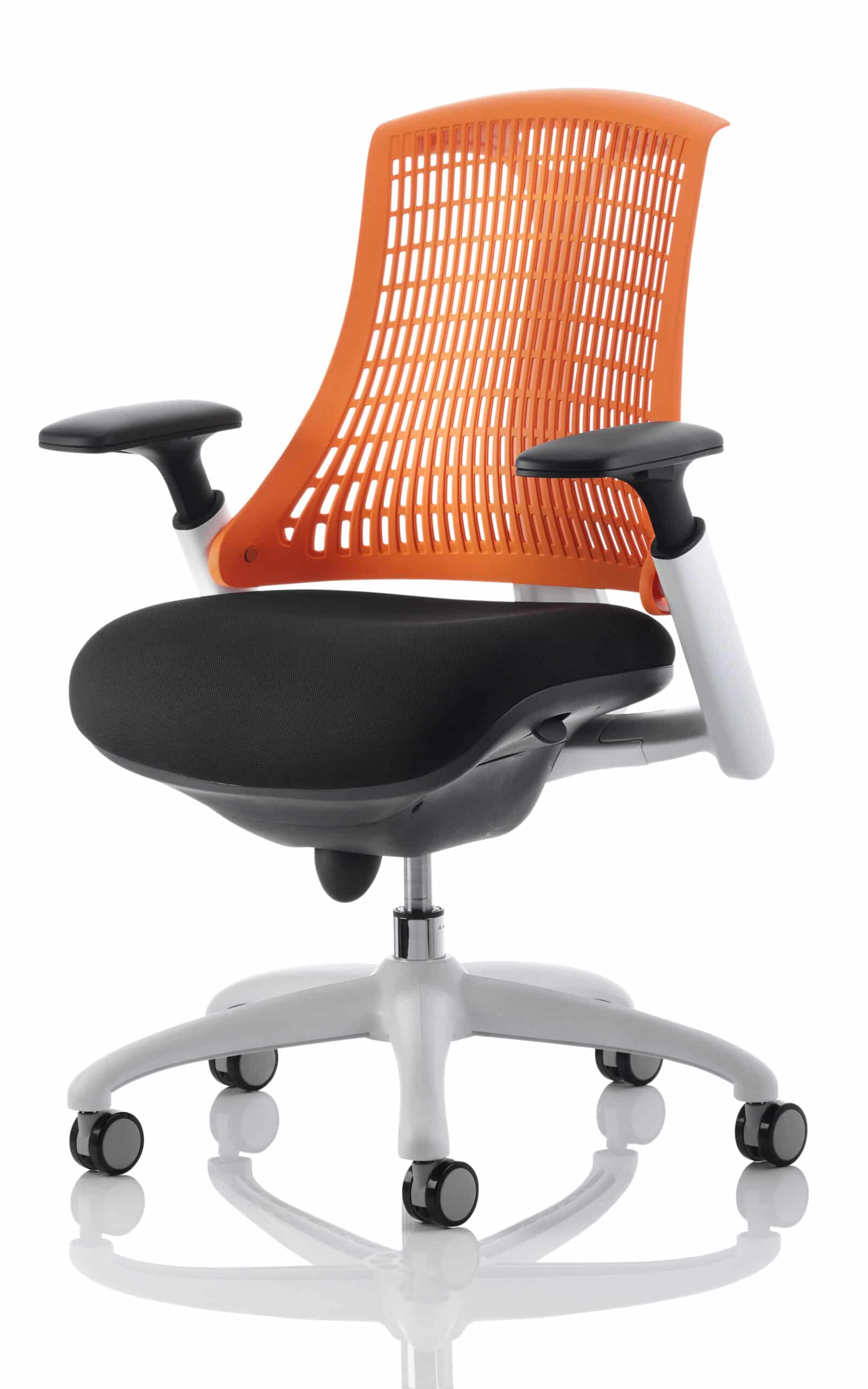 Flex Medium Back White Frame Task Operator Office Chair with Arms - Image 11