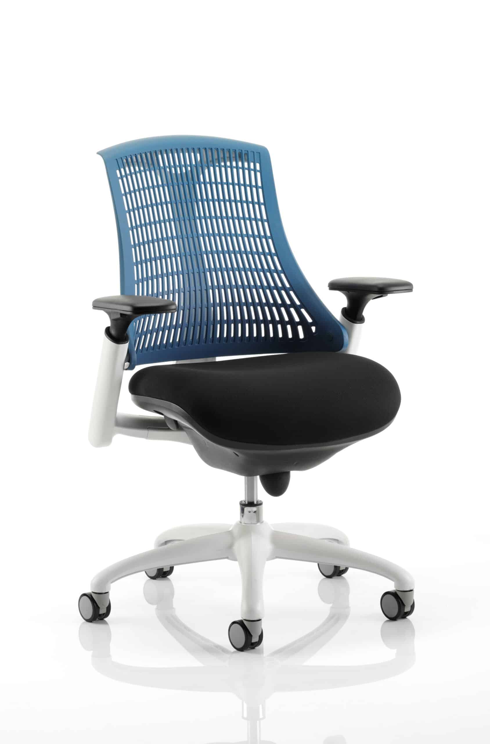 Flex Medium Back White Frame Task Operator Office Chair with Arms - Image 13