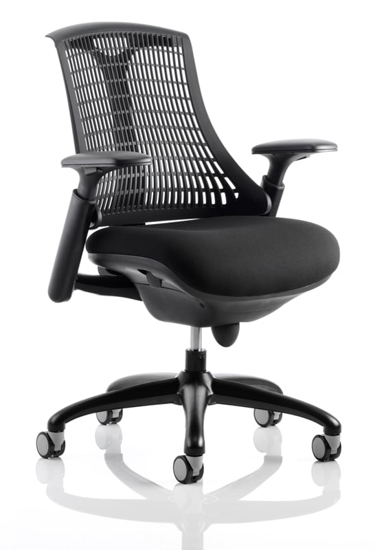 Flex Medium Back Black Frame Task Operator Office Chair with Arms - Image 31