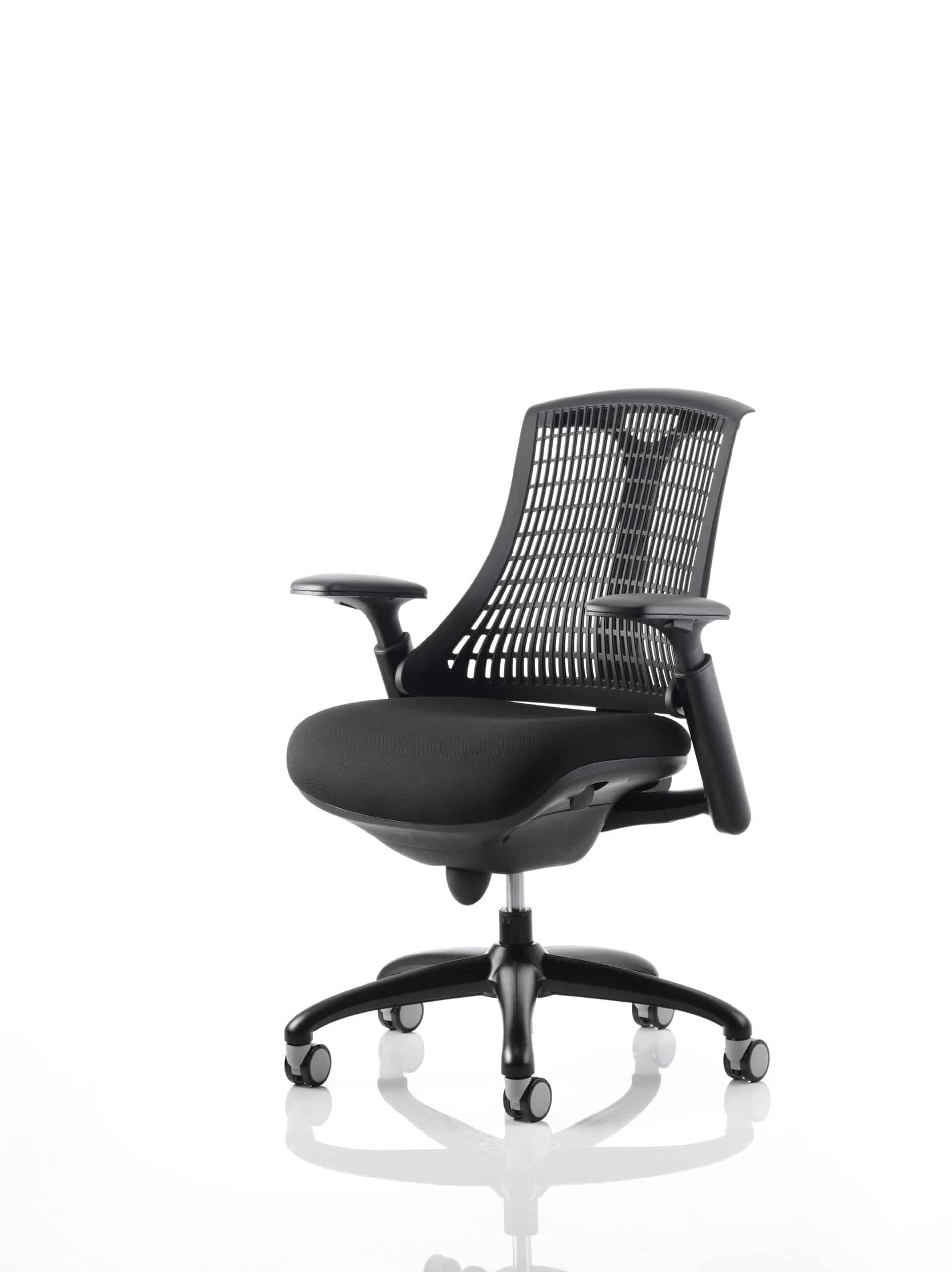 Flex Medium Back Black Frame Task Operator Office Chair with Arms - Image 32