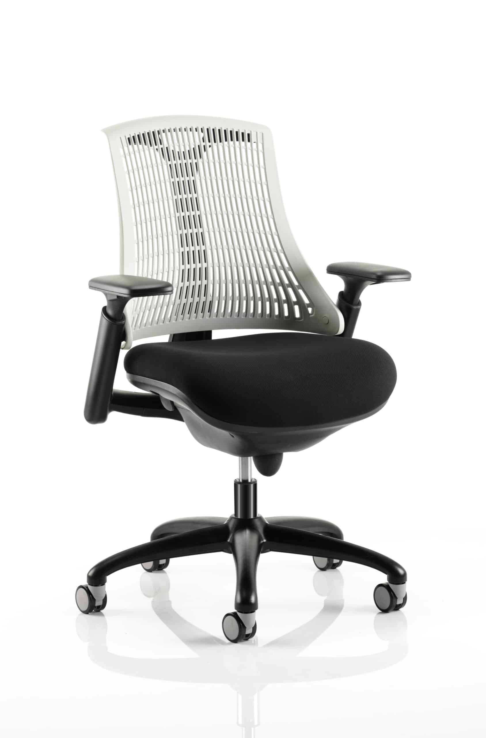 Flex Medium Back Black Frame Task Operator Office Chair with Arms - Image 34