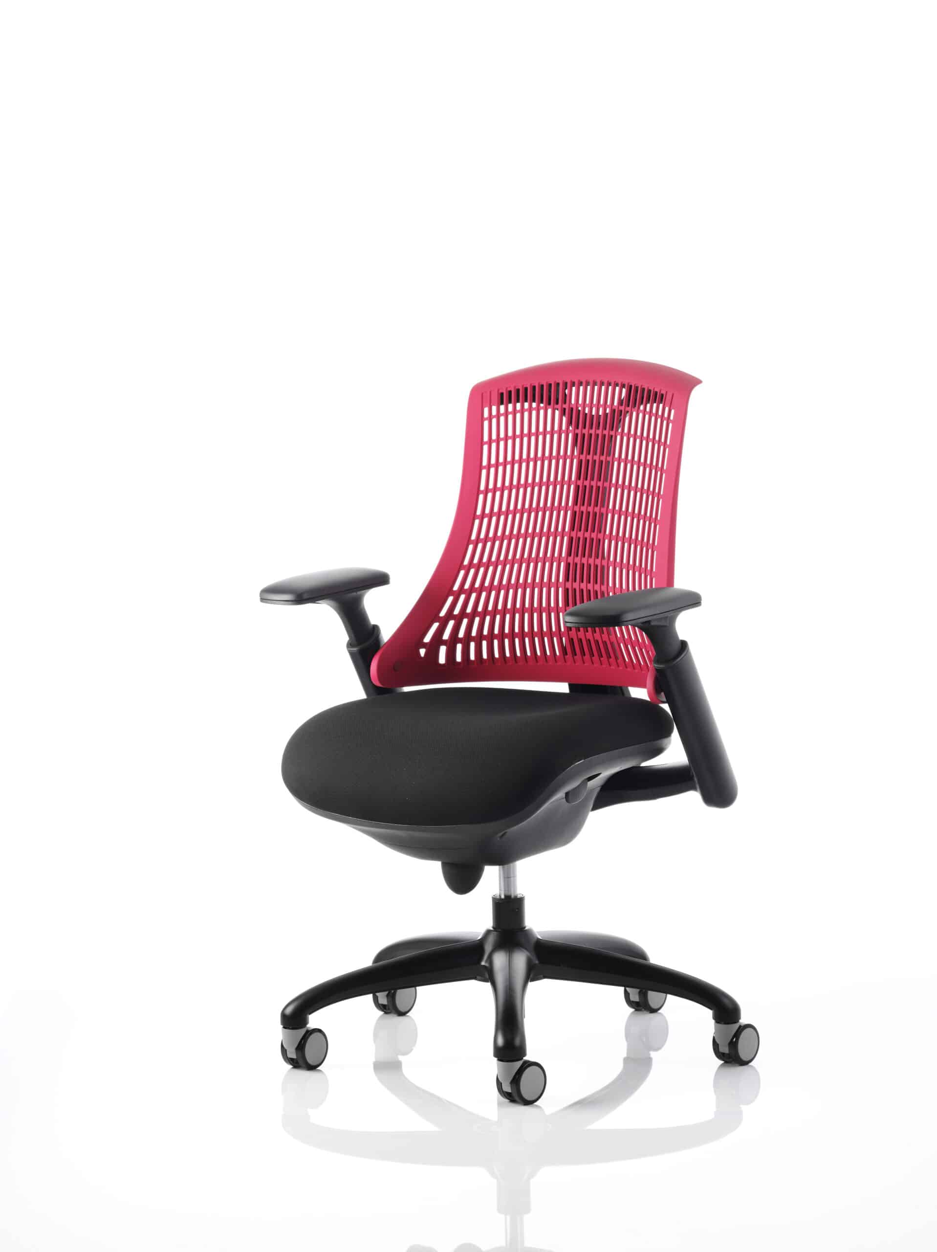 Flex Medium Back Black Frame Task Operator Office Chair with Arms - Image 36