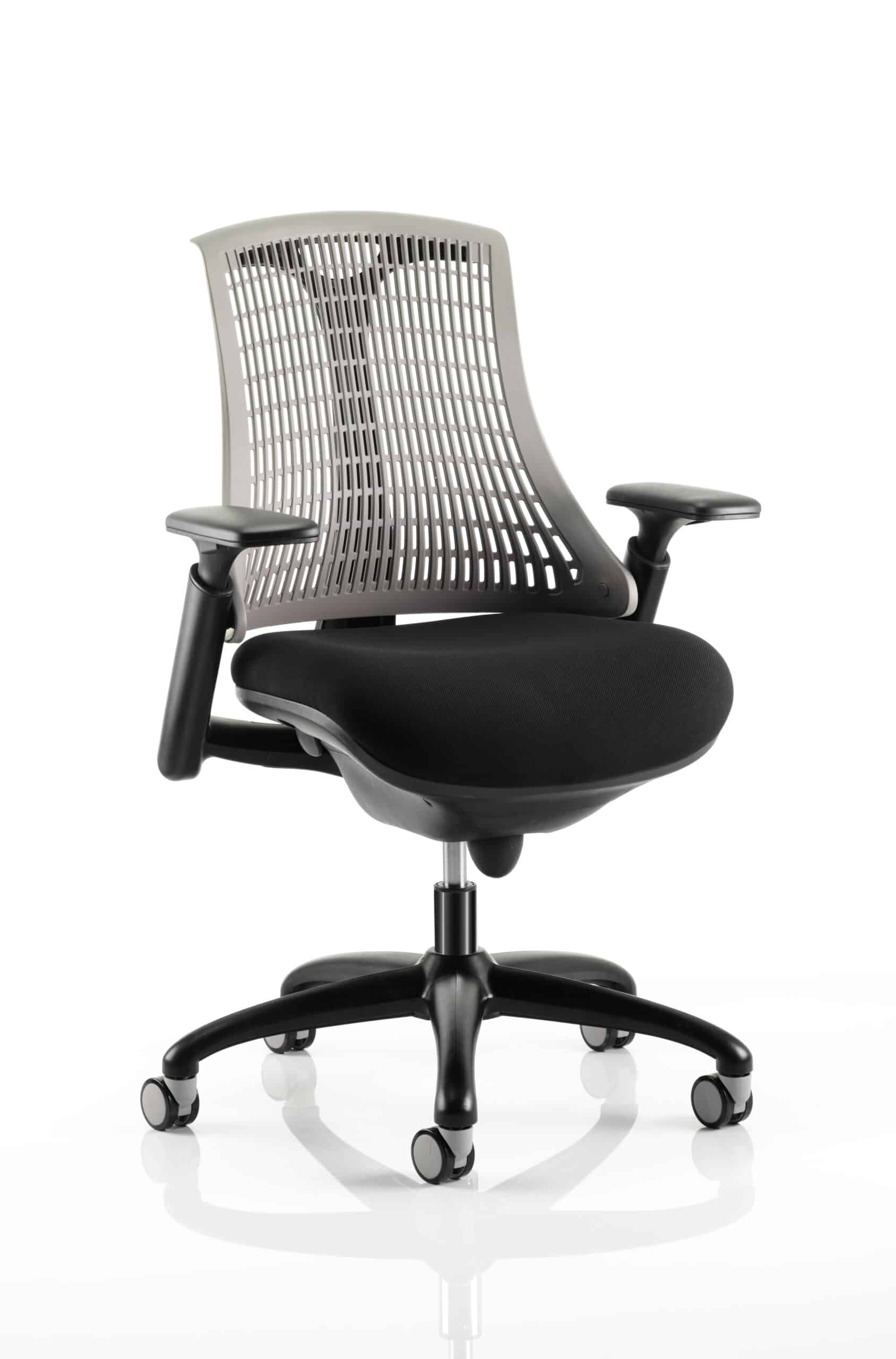 Flex Medium Back Black Frame Task Operator Office Chair with Arms - Image 44
