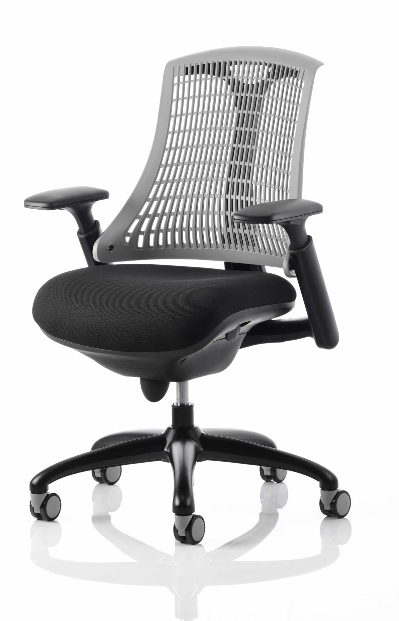 Flex Medium Back Black Frame Task Operator Office Chair with Arms - Image 45